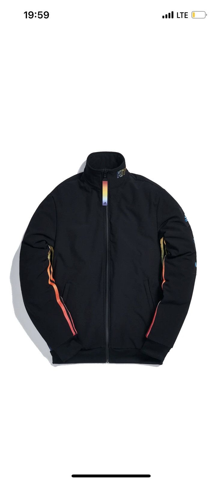 image of Adidas Terrex Fleece Logo Track Jacket in Black, Men's (Size Medium)