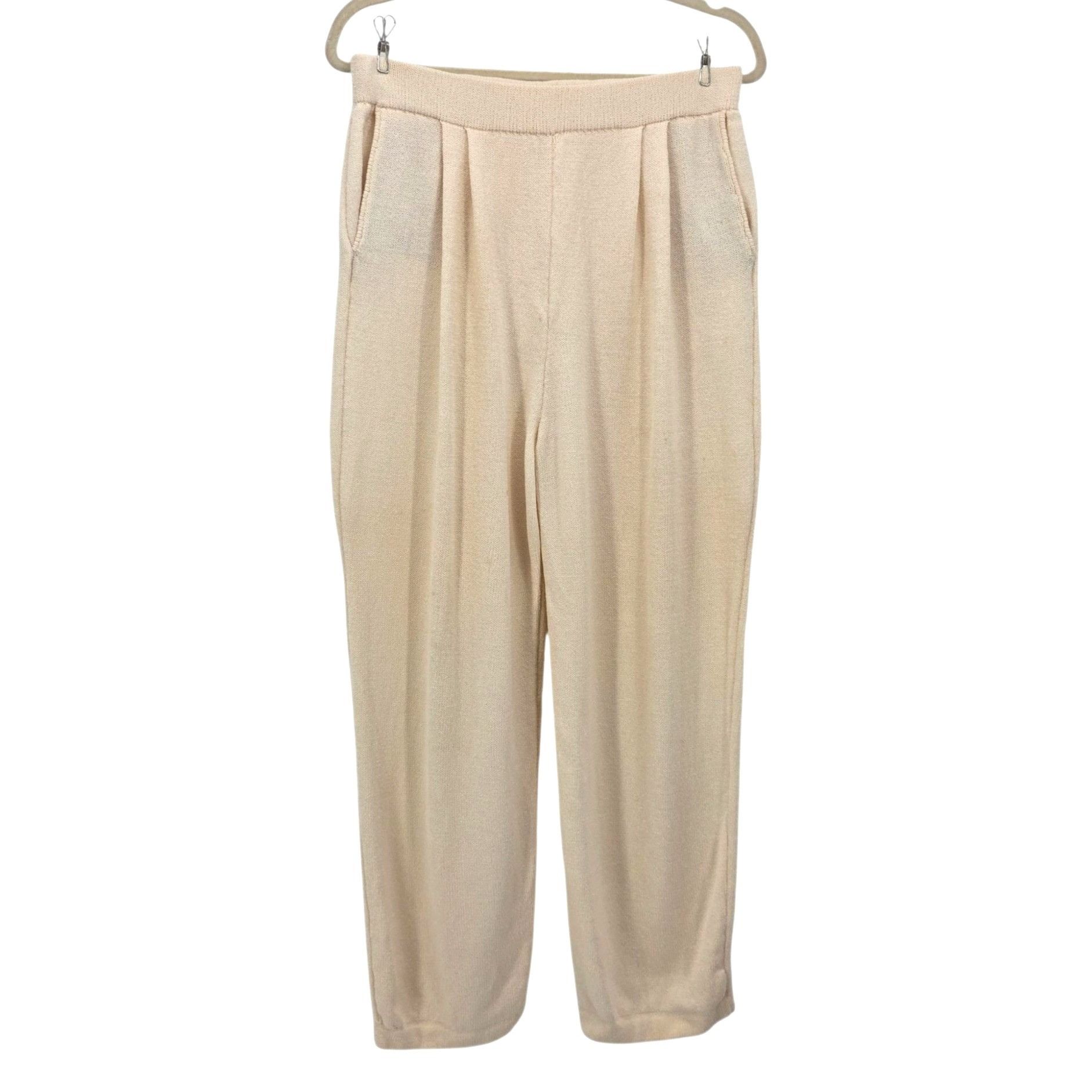 St. John Vintage St. John Basics Womens 14 Pants Ivory Santana Knit Size 36" / US 14 / IT 50 - 1 Thumbnail