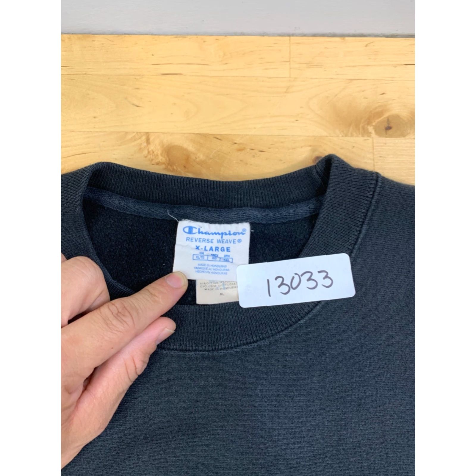 Champion VINTAGE Champion Sweatshirt Men L Faith Over Fear Jesus Reverse Weave Crew Neck Black Long Sleeve Pullover Size US L / EU 52-54 / 3 - 2 Thumbnail