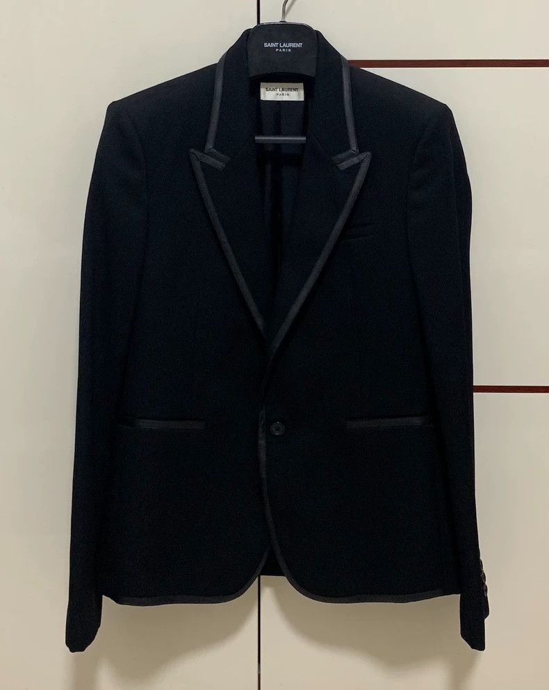 Saint Laurent Paris Saint Laurent Black Shearling Trimmed Blazer- DMC Size US L / EU 52-54 / 3 - 1 Thumbnail