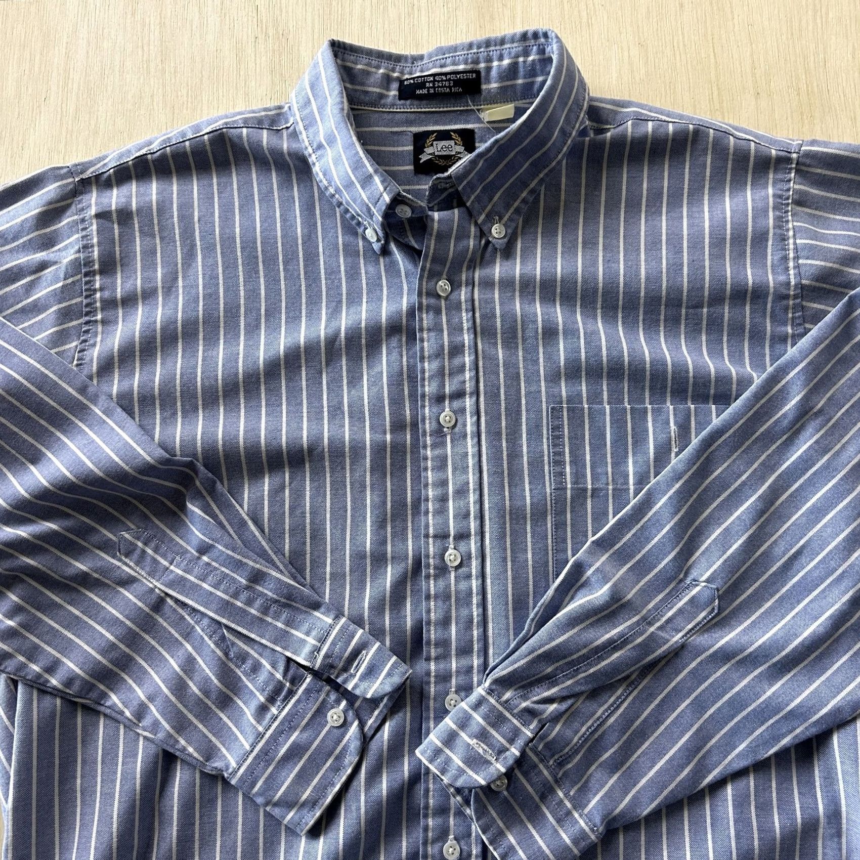 Lee VINTAGE Lee Shirt Mens L Blue Striped Long Sleeve Button-Up Workwear Casual Size US L / EU 52-54 / 3 - 3 Thumbnail