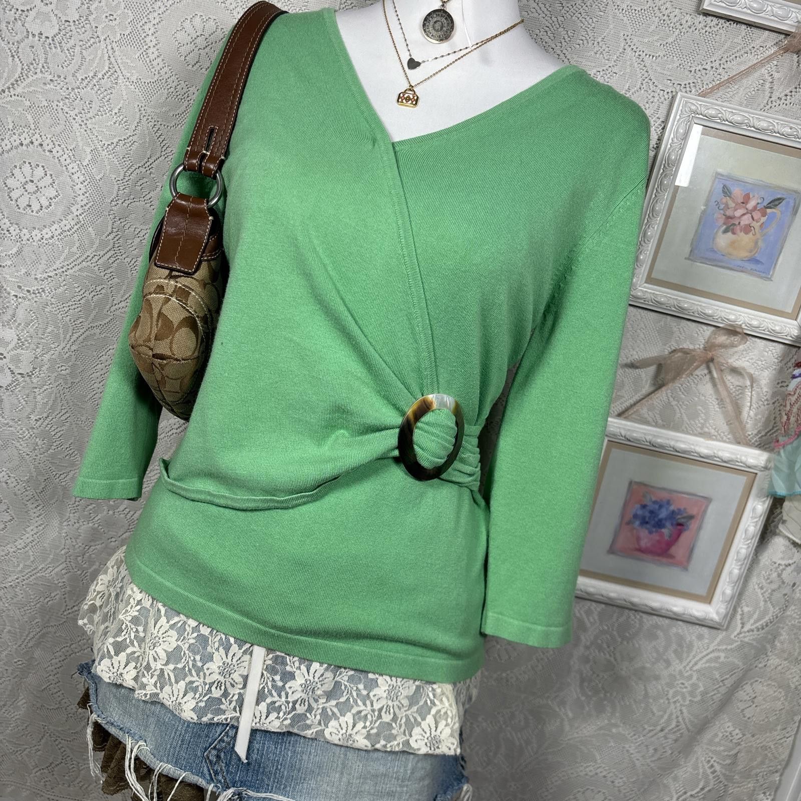 Acne Studios y2k office siren wrap top with ring detail Size M / US 6-8 / IT 42-44 - 2 Thumbnail