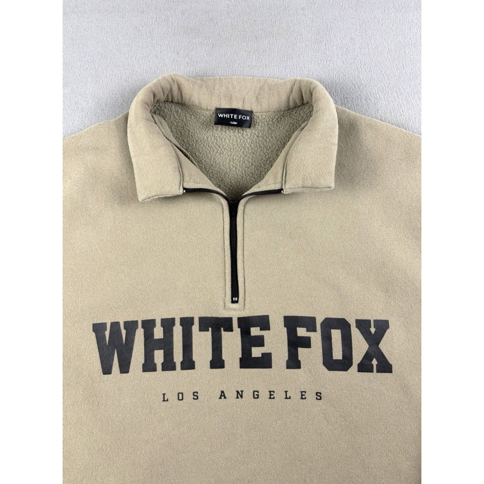 Vintage White Fox Sweatshirt Pullover Zip White S Women Activewear Logo Fleece Collared Solid Pullover 90s? Size S / US 4 / IT 40 - 2 Thumbnail
