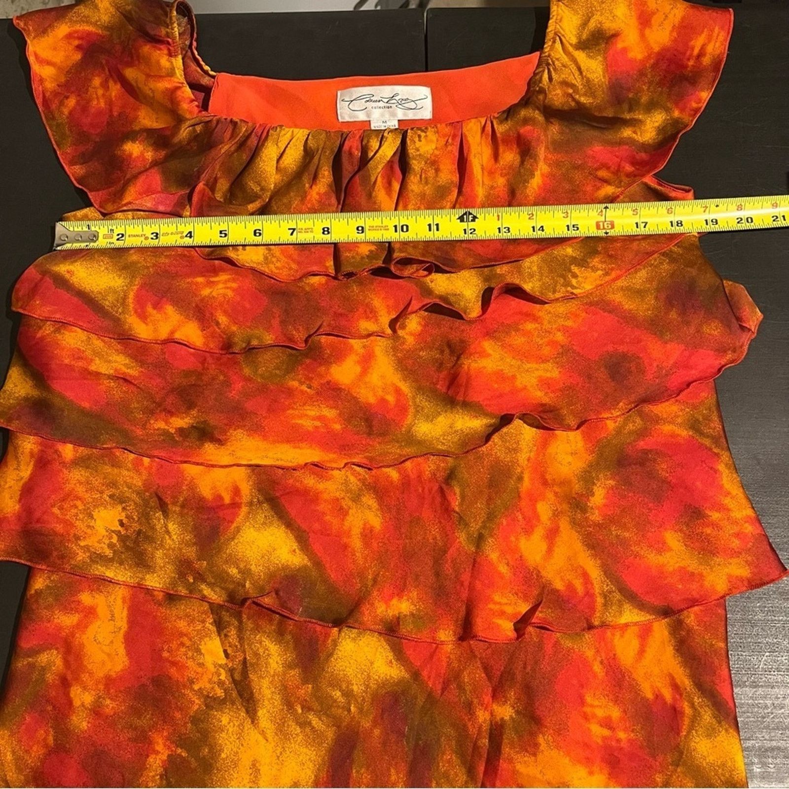 Other Colleen Lopez Top Size M Orange Tiered Layered Short Sleeve Size M / US 6-8 / IT 42-44 - 7 Thumbnail