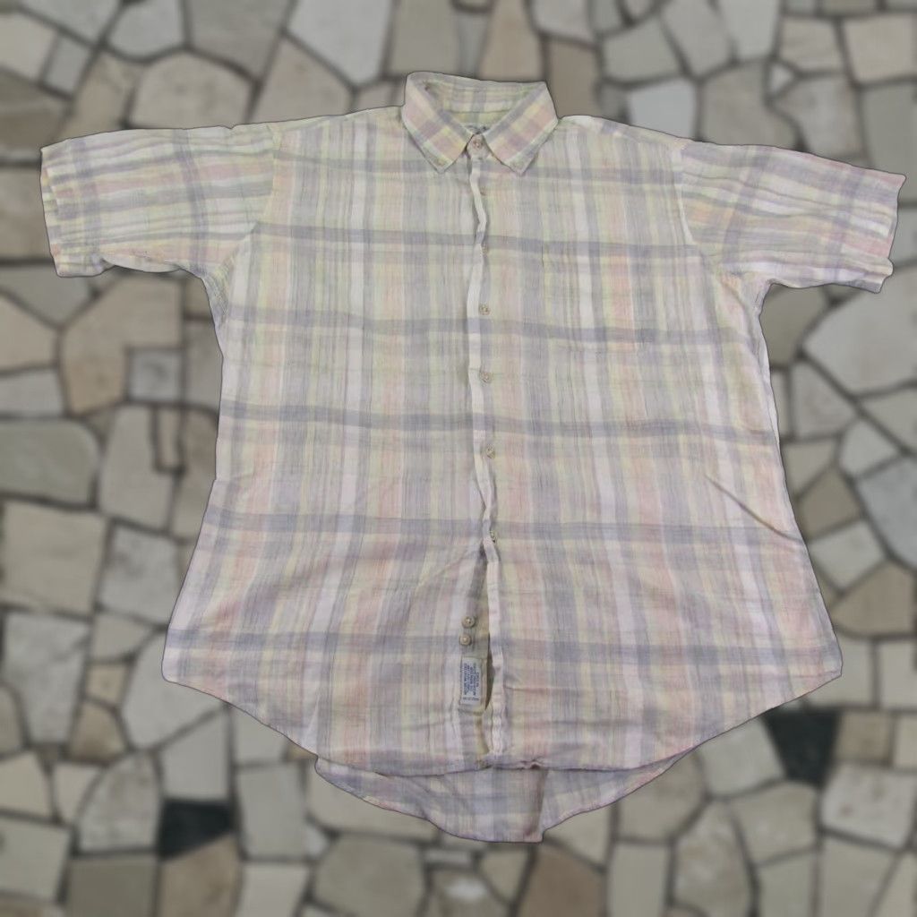 Brooks Brothers VINTAGE Brooks Brothers Shirt Mens Large Blue Yellow Pastel Plaid Button Sport Size US L / EU 52-54 / 3 - 1 Thumbnail