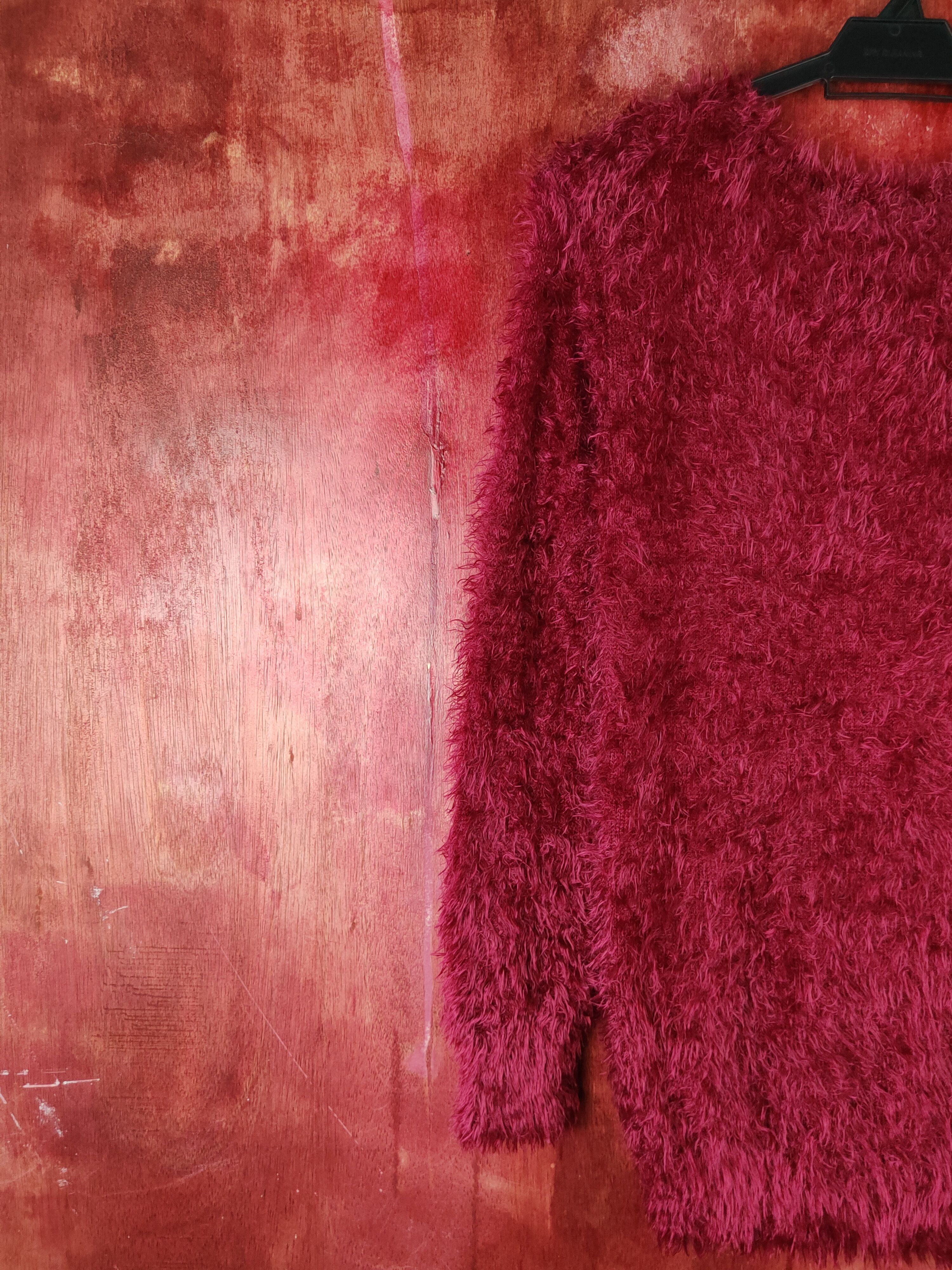 Homespun Knitwear Honeysuckle Rose Maroon Fur Mohair Knitwear #S2173 Size M / US 6-8 / IT 42-44 - 8 Thumbnail