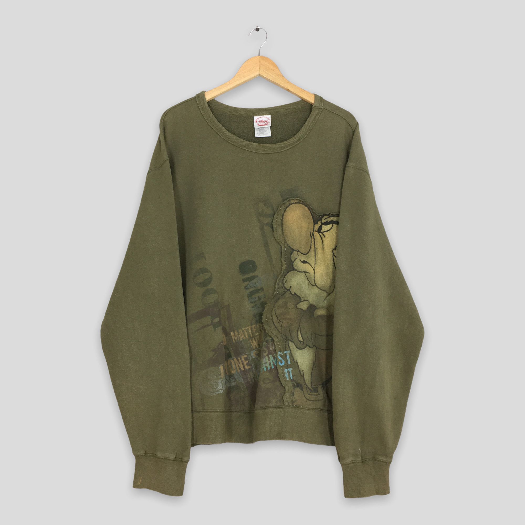 Disney Vintage 90s Grumpy Dopey 7 Dwarf Sweatshirts Green XLarge Size US XL / EU 56 / 4 - 1 Thumbnail