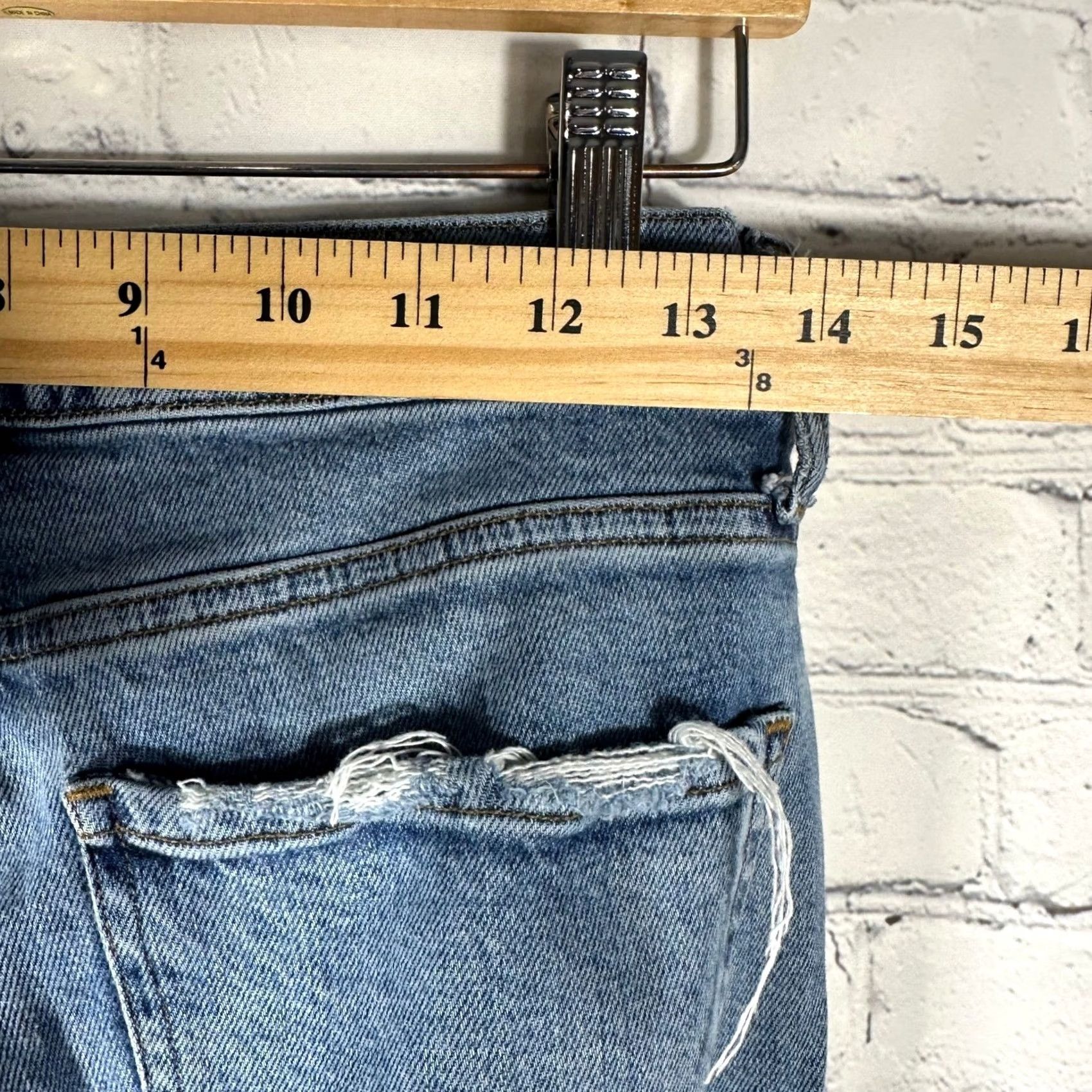Agolde AGOLDE Jeans High Rise Skinny Button Fly Distressed Light Wash Blue Womens 26 Jeans Size 26" / US 2 / IT 38 - 7 Thumbnail