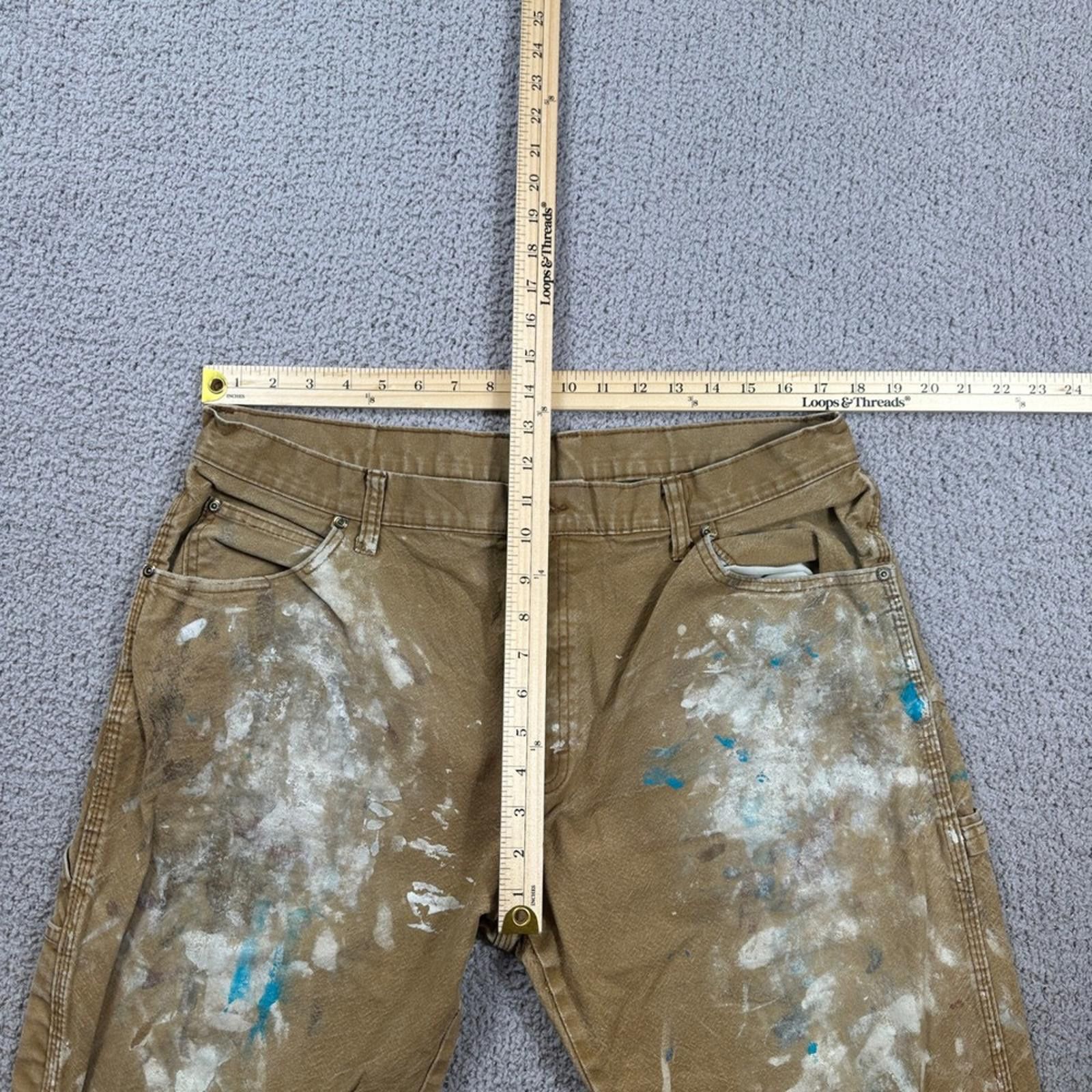 Dickies Dickies Carpenter Pants Mens 36x34 Tan Paint Splatter Work Size US 36 / EU 52 - 3 Thumbnail