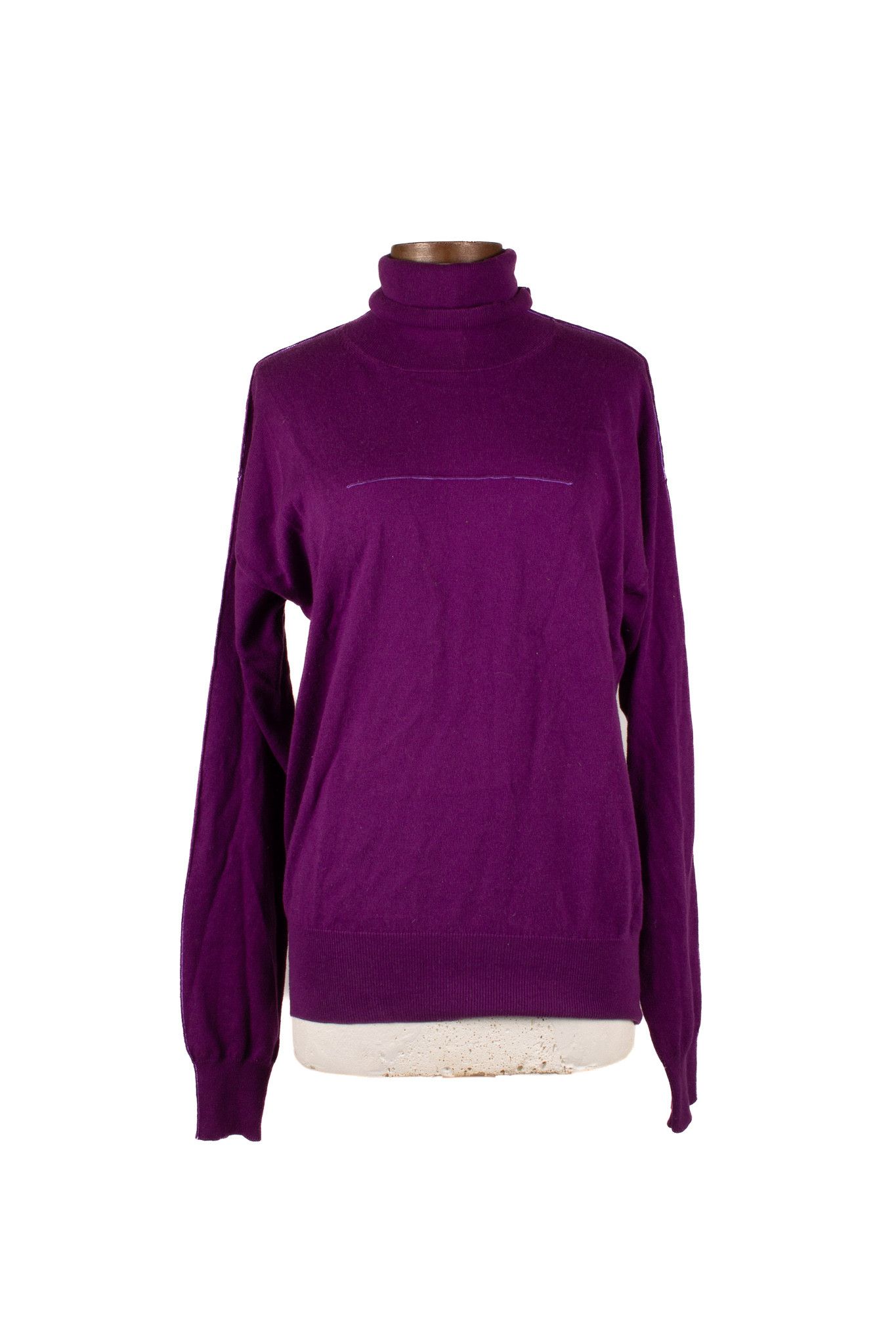 image of Maison Margiela Mm6 Purple Wool Blend Turtleneck Sweater, Men's (Size Small)