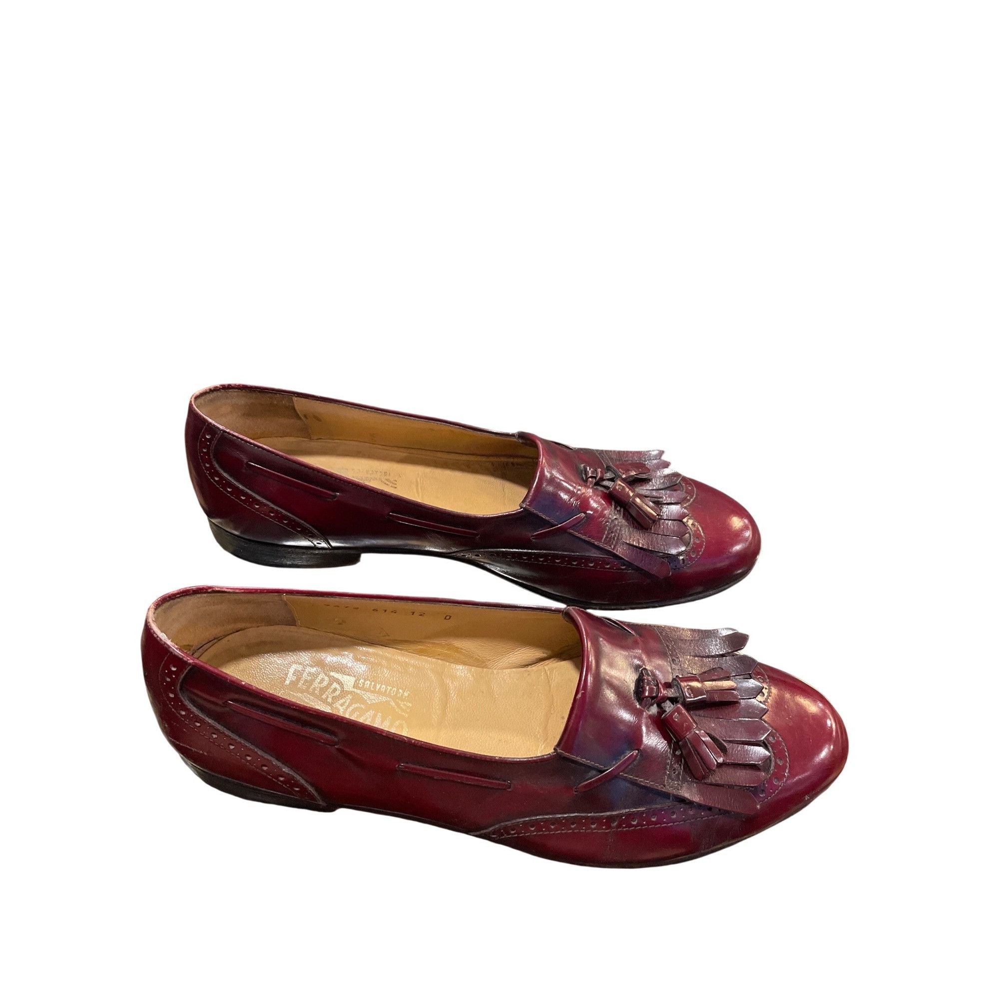 Salvatore Ferragamo Salvatore Ferragamo mens burgandy leather tassled oxford sho Size US 12 / EU 45 - 3 Thumbnail