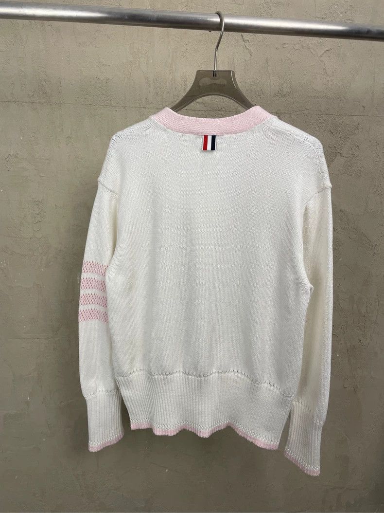 Thom Browne Thom Browne White puffed knit cardigan Size US L / EU 52-54 / 3 - 3 Thumbnail