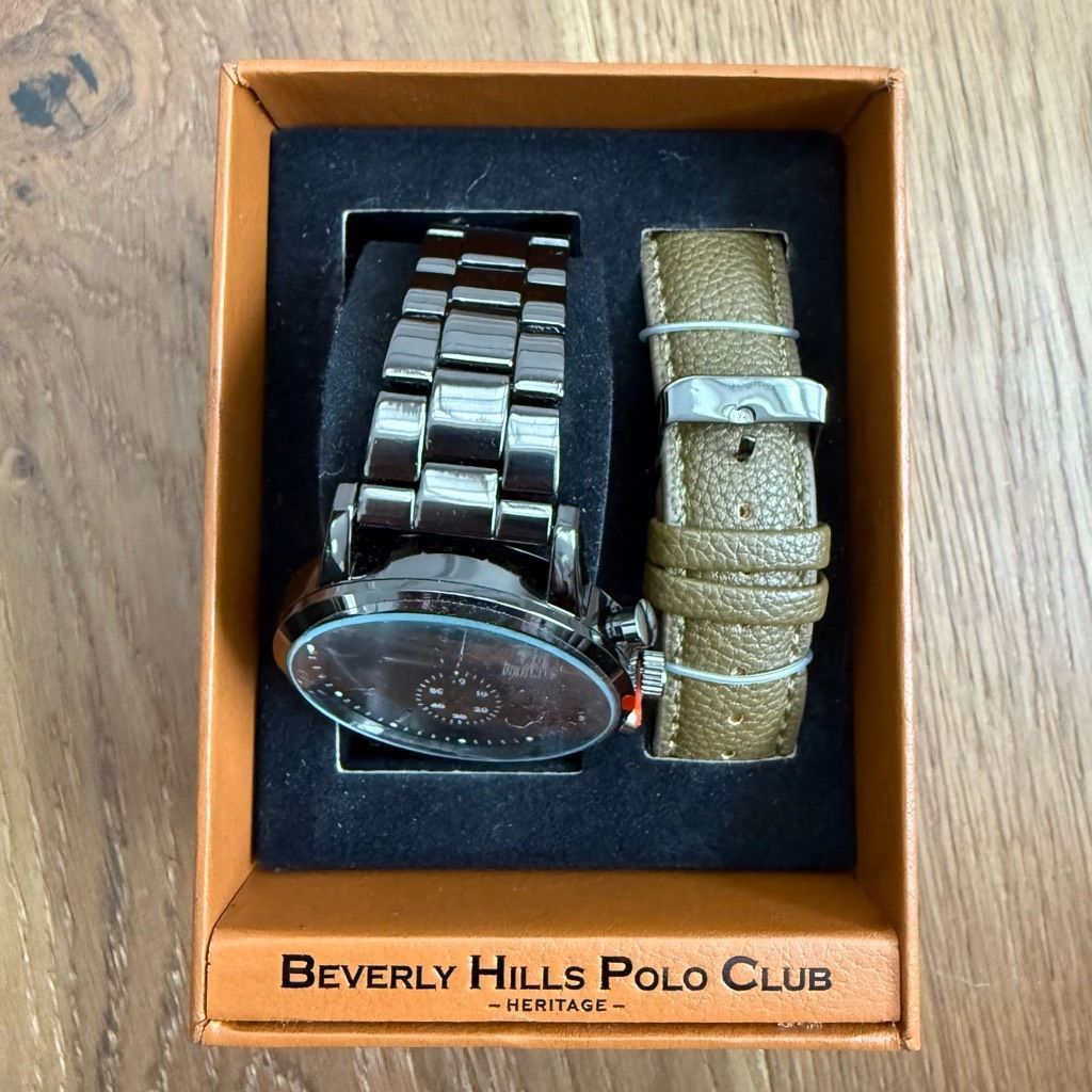 Beverly Hills Polo Club NIB Beverly Hills Polo Club Watch 2 Bands Gunmetal Line Brow Size ONE SIZE - 3 Thumbnail