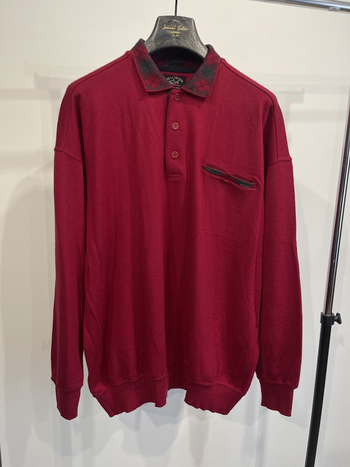 Paul & Shark Vintage Paul & Shark wool sweater polo long sleeve red Size US XXL / EU 58 / 5 - 2 Thumbnail