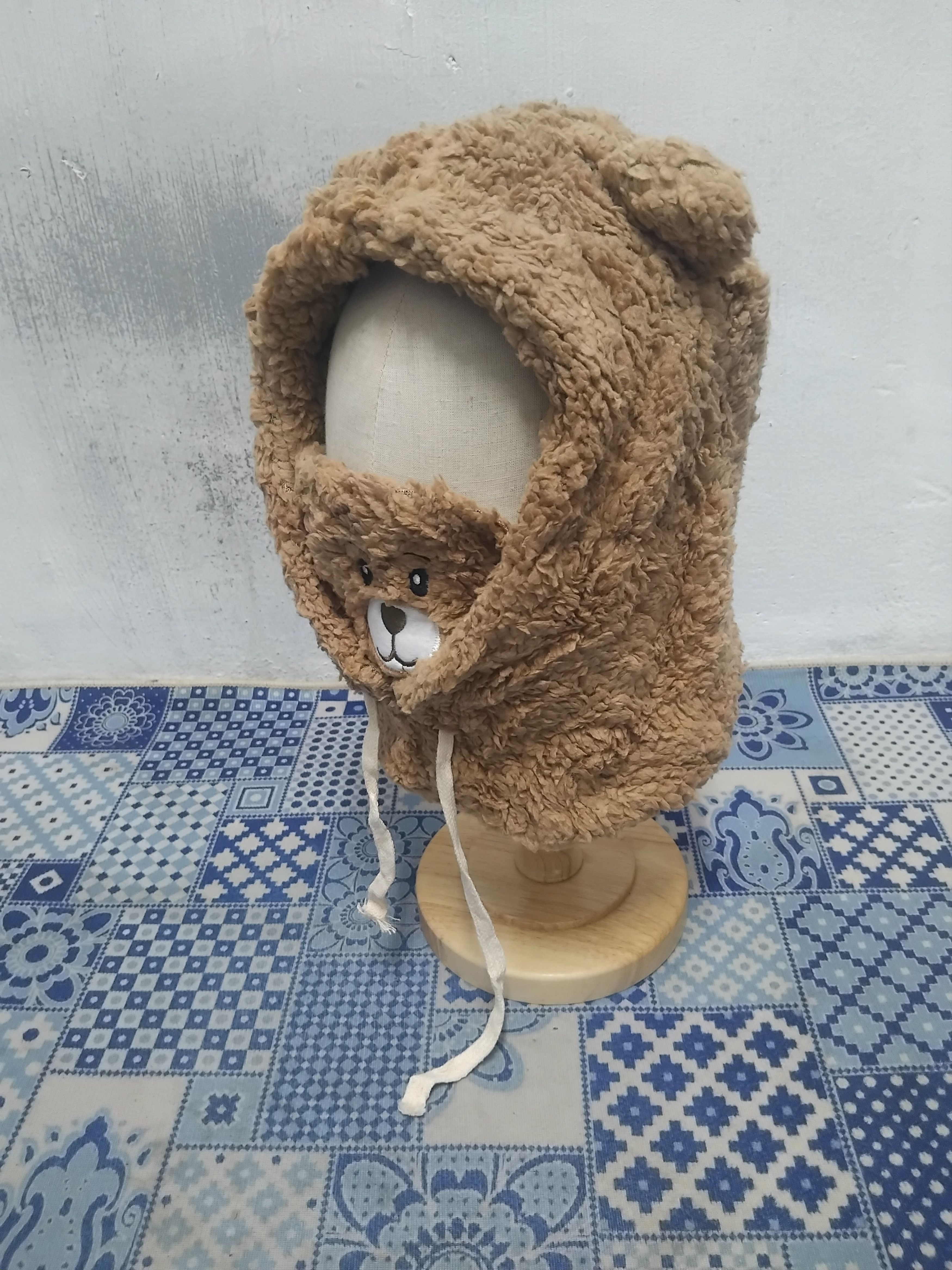 Japanese Brand Bear Beige balaclava hat Size ONE SIZE - 3 Thumbnail
