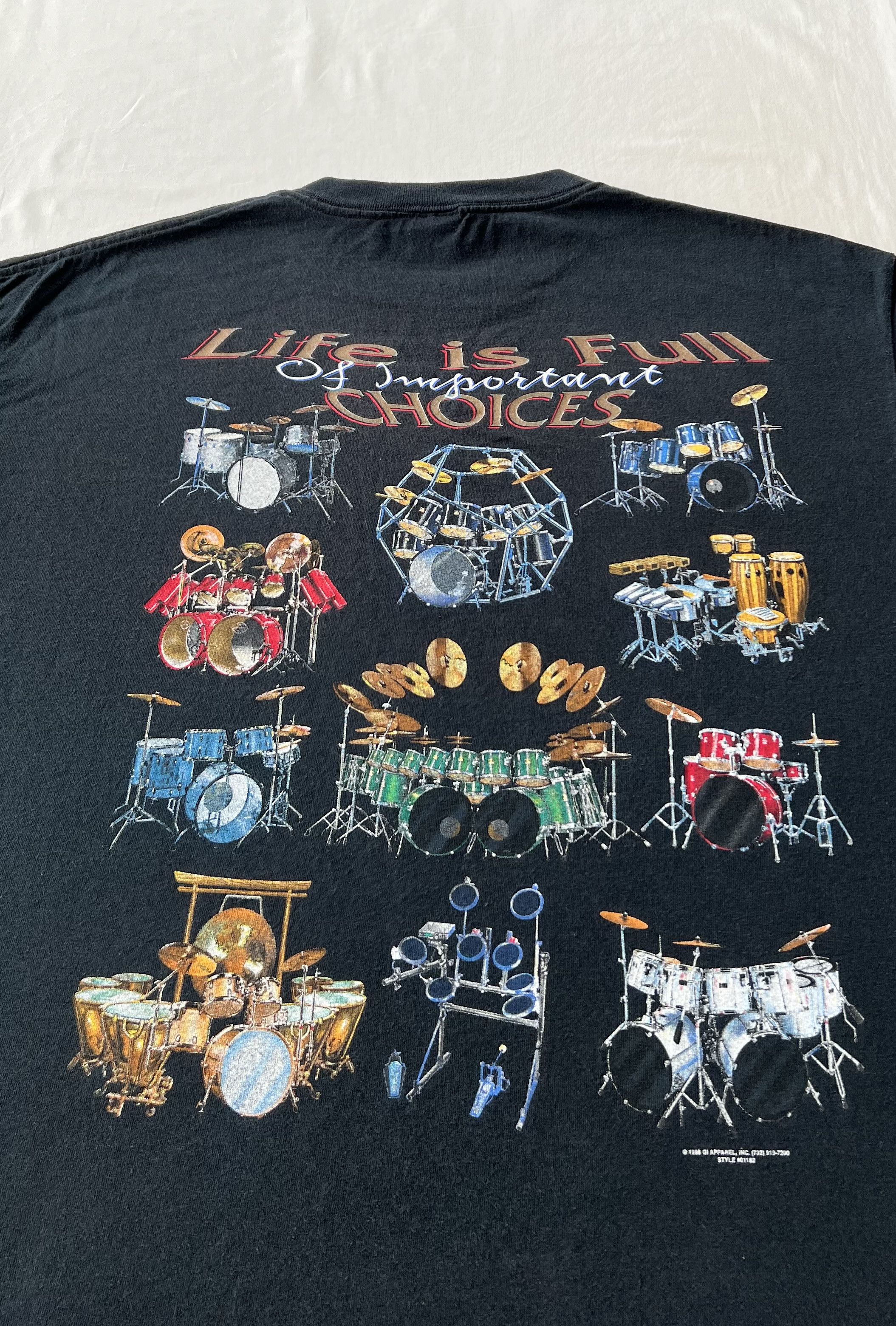 Vintage Vintage 1998 Life is Full Choices of Important Drums Music Size US XL / EU 56 / 4 - 11 Thumbnail