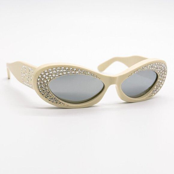 Valentino NEW VALENTINO SUNGLASSES VLS-178E IVORY/BLUE OVAL WOMEN EYEW Size ONE SIZE - 6 Thumbnail