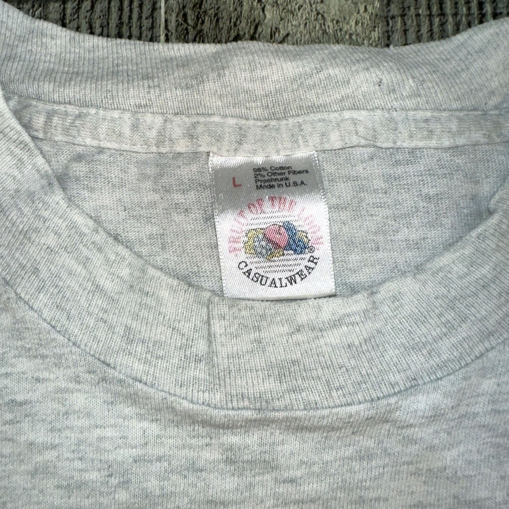 Fruit Of The Loom VINTAGE Fruit of the Loom T-Shirt Gray USA Men L Regular Blank Shirt Mens Size US L / EU 52-54 / 3 - 2 Thumbnail