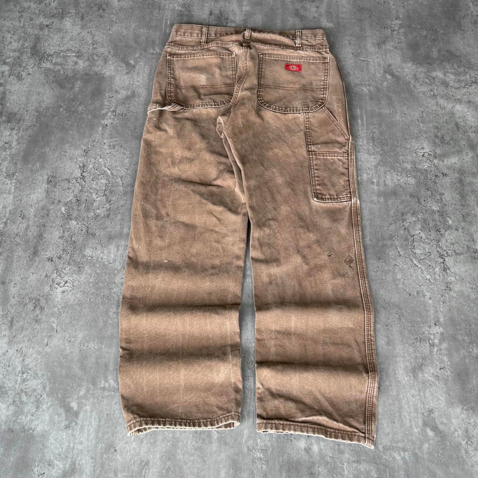 Carhartt × Carhartt Wip × Dickies Vintage Y2K Faded Brown Carhartt Style Carpenter Skate Pants Size US 31 - 1 Thumbnail