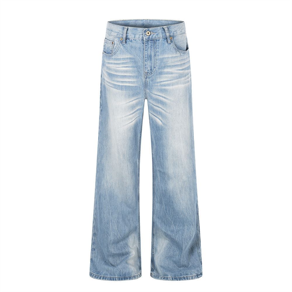 Vintage Light-Wash Gradient Distressed Flared Jeans Size US 32 / EU 48 - 1 Thumbnail