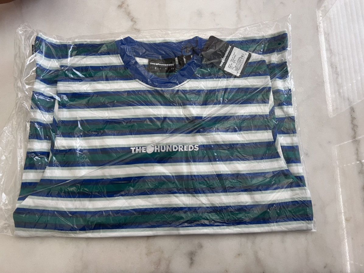 The Hundreds The Hundreds Short Sleeve Blue, Green, and White Striped Size US S / EU 44-46 / 1 - 1 Thumbnail