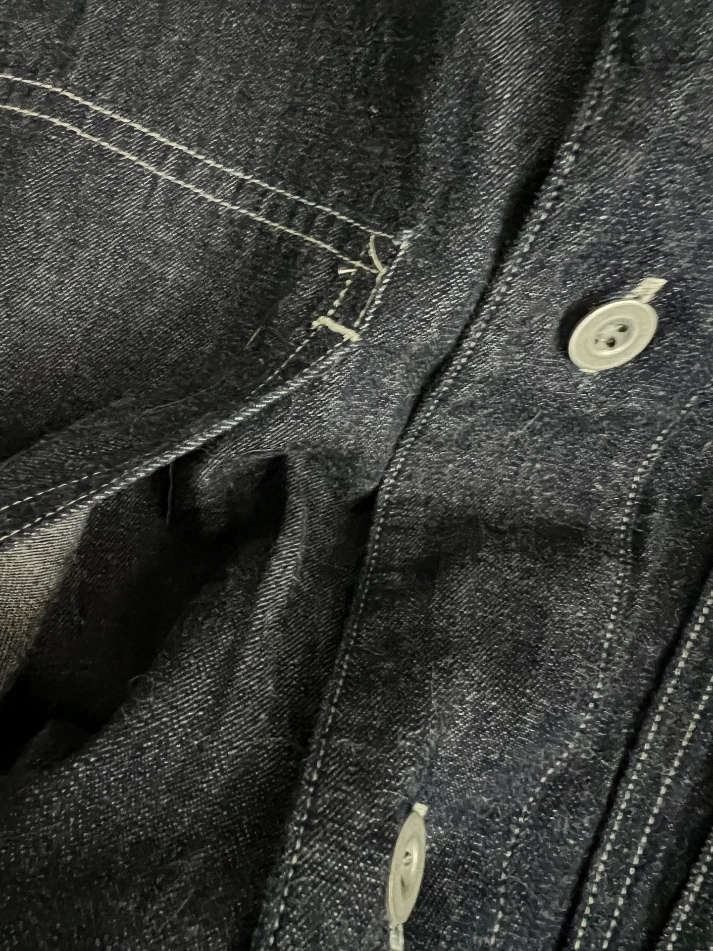 Nigel Cabourn Nigel Cabourn Denim Panel Short-Sleeve Shirt Japan Size US M / EU 48-50 / 2 - 6 Thumbnail