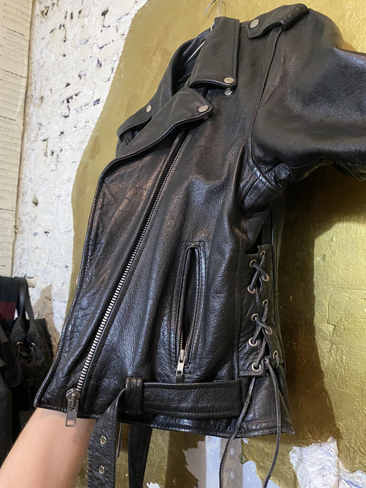 Other Leather Biker Jacket Size US XXL / EU 58 / 5 - 5 Thumbnail