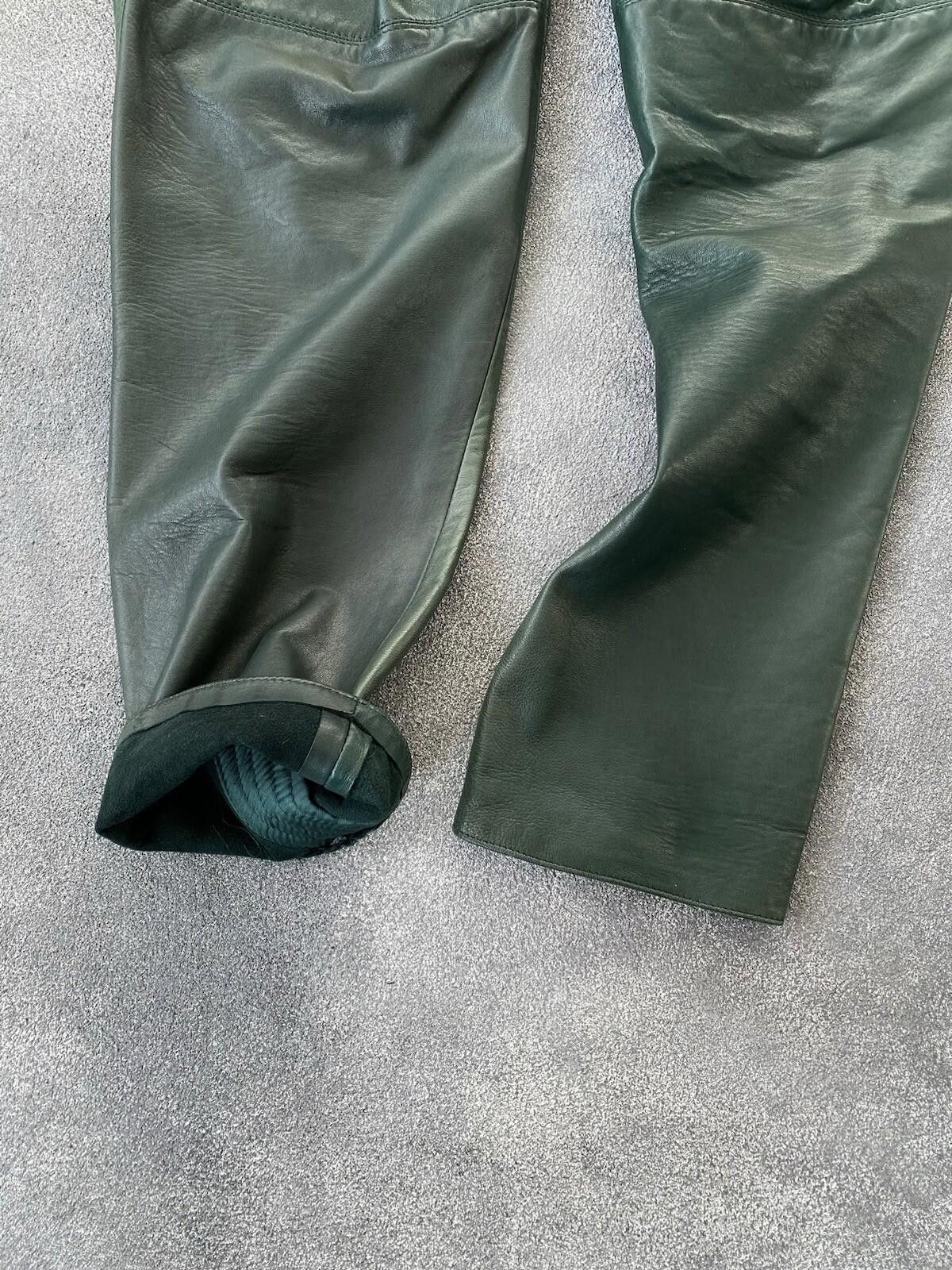 Versace 1970’s Gianni Versace Biker Leather Pants Vintage Women Size 32" / US 10 / IT 46 - 9 Thumbnail