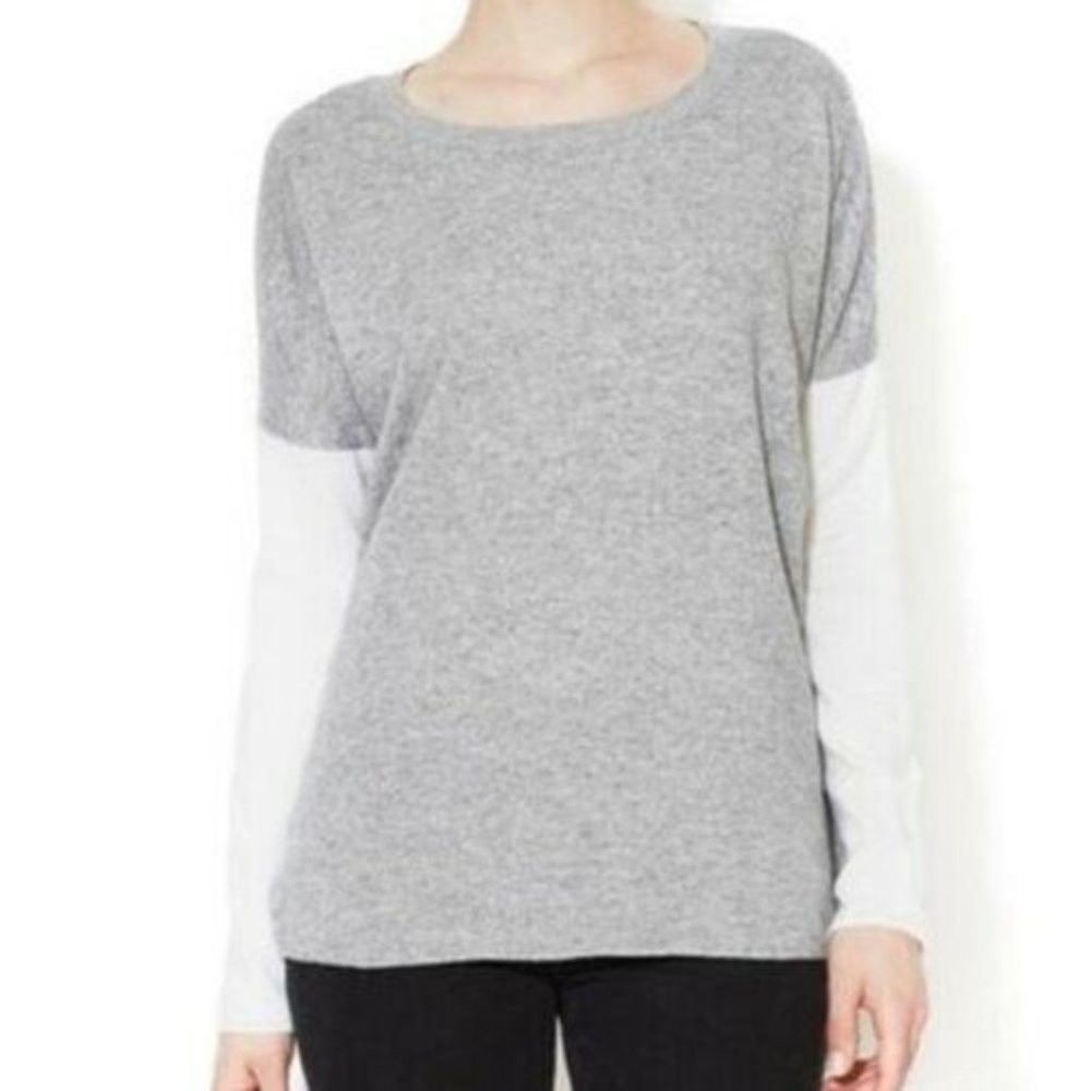 Vince Vince Colorblock Sweater Gray Wool Cashmere Size XS Size XS / US 0-2 / IT 36-38 - 1 Thumbnail