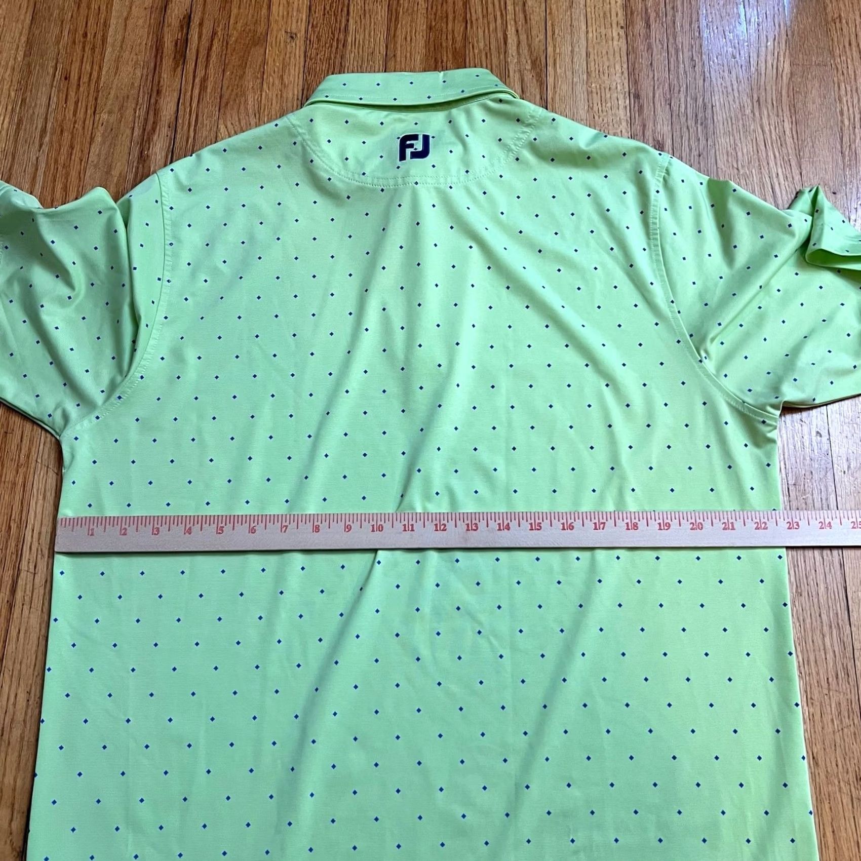 Footjoy Footjoy Shirt Mens L Green Polo Men All Over Geometric Print Gold Performance Size US L / EU 52-54 / 3 - 5 Thumbnail