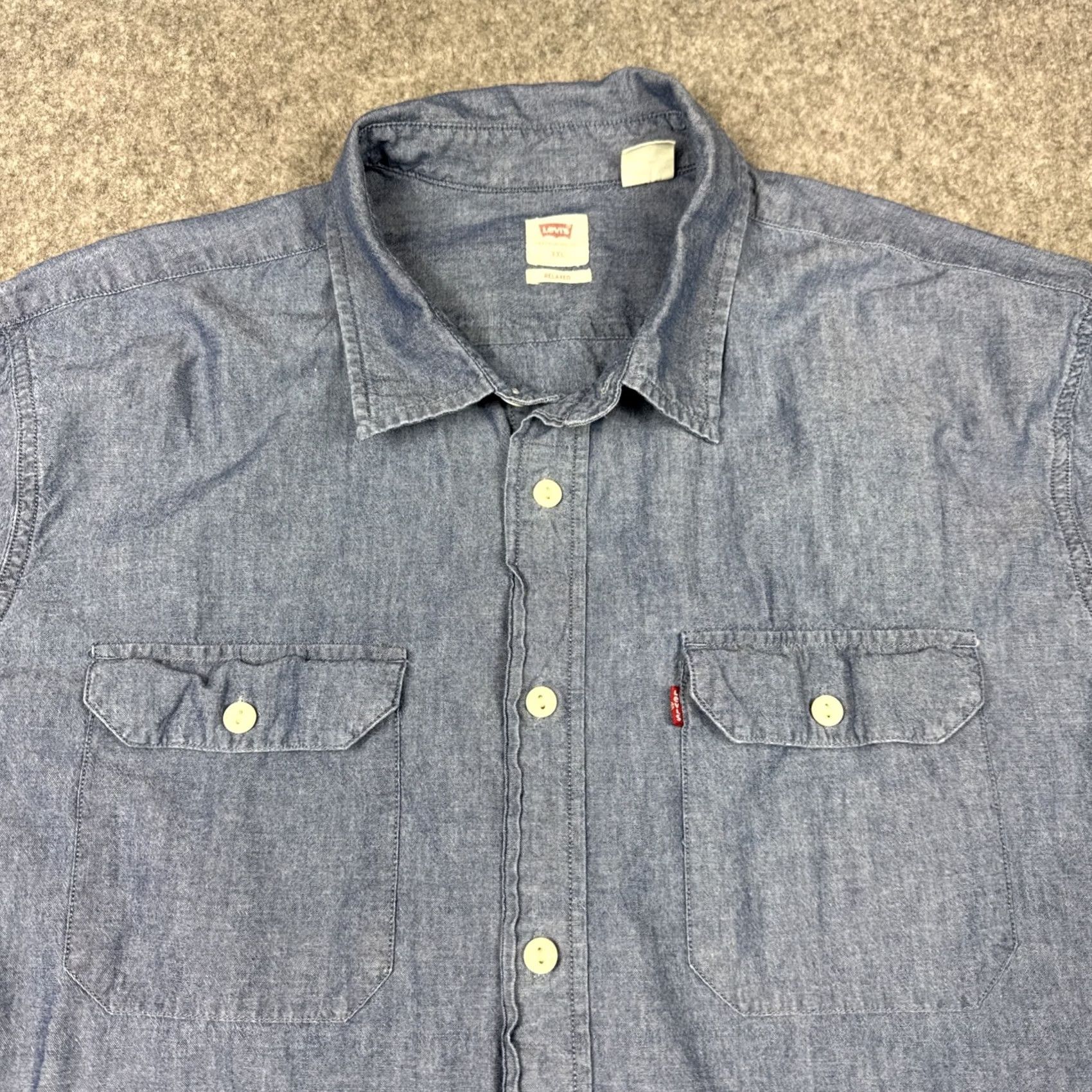 Levi's Levi Strauss Jackson Worker Denim Shirt Mens Relaxed Fit Size XXL Blue Chambray Size US XXL / EU 58 / 5 - 2 Thumbnail