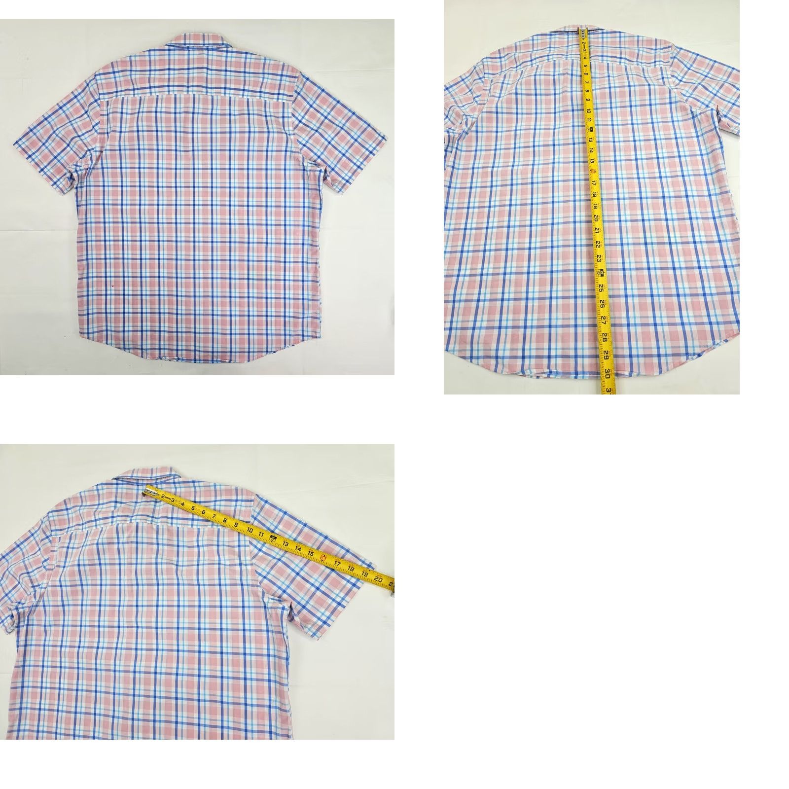 Croft & Barrow Croft & Barrow Easy Care Button Shirt Men L Pink / Blue Plaid EUC - Short Sleeve, Button-Front, Pocket, Cotton, Polyester, Classic Fit Size US L / EU 52-54 / 3 - 8 Thumbnail