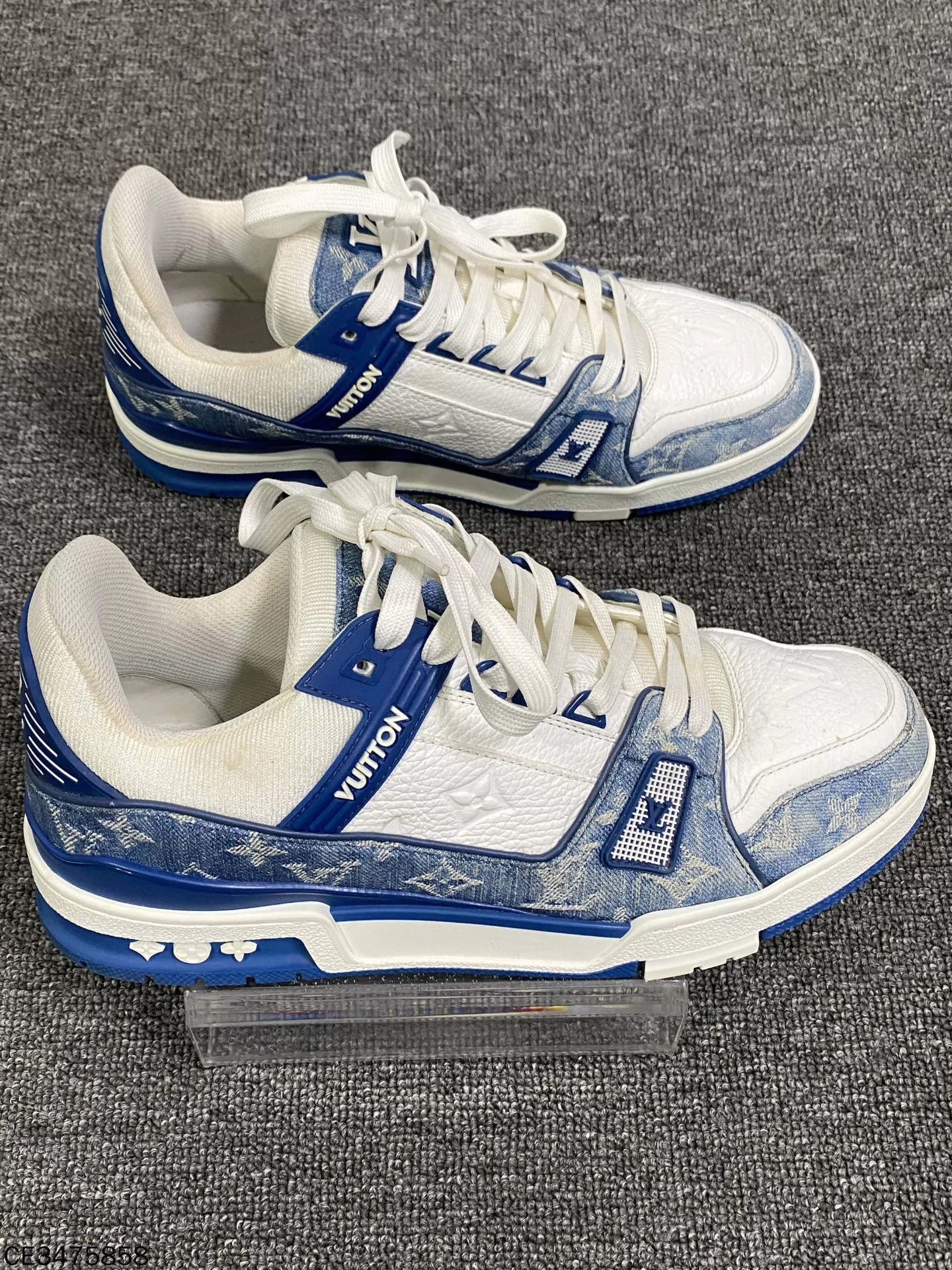 Louis Vuitton LV Blue White Denim Trainer 42.5 Size US 9.5 / EU 42-43 - 4 Thumbnail