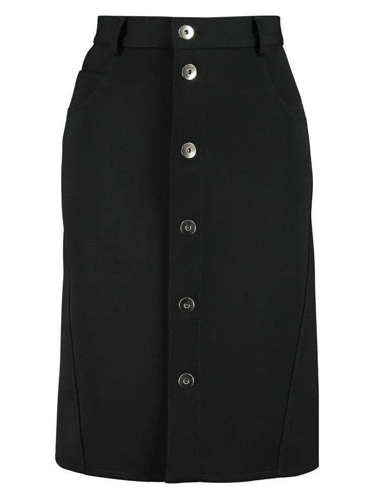 Bottega Veneta o1y0725 Midi Skirt in Black Size 27" / US 4 / IT 40 - 1 Thumbnail