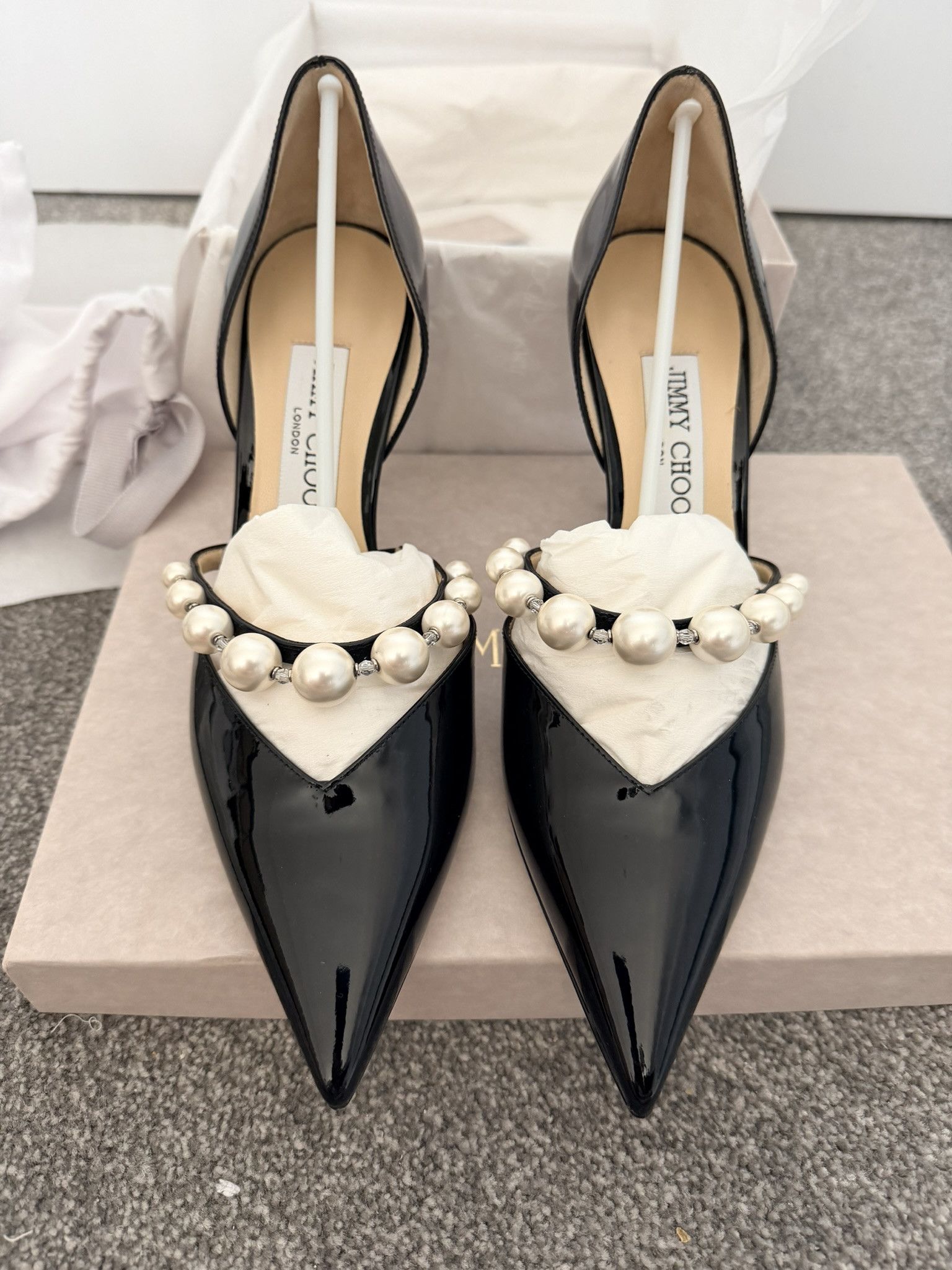 Jimmy Choo Jimmy Choo Aurelie 85 l 39 Black/ White Size US 9 / IT 39 - 2 Thumbnail