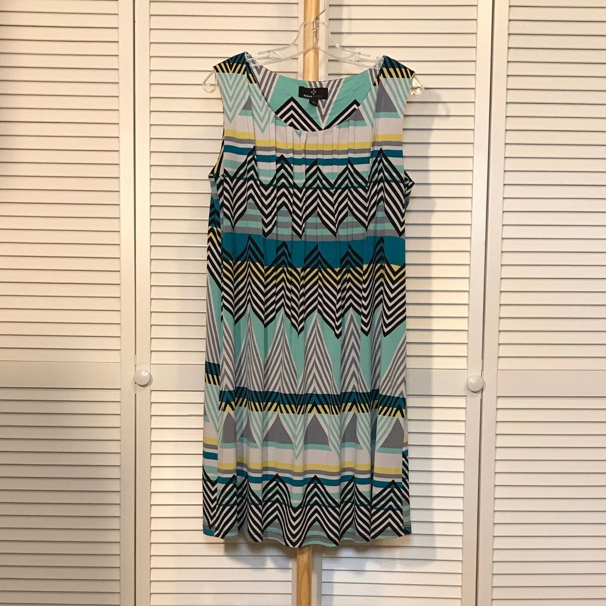 Other Ronni Nicole Chevron Scoop Sleeveless Shirt Midi Dress 12 Size XL / US 12-14 / IT 48-50 - 1 Thumbnail