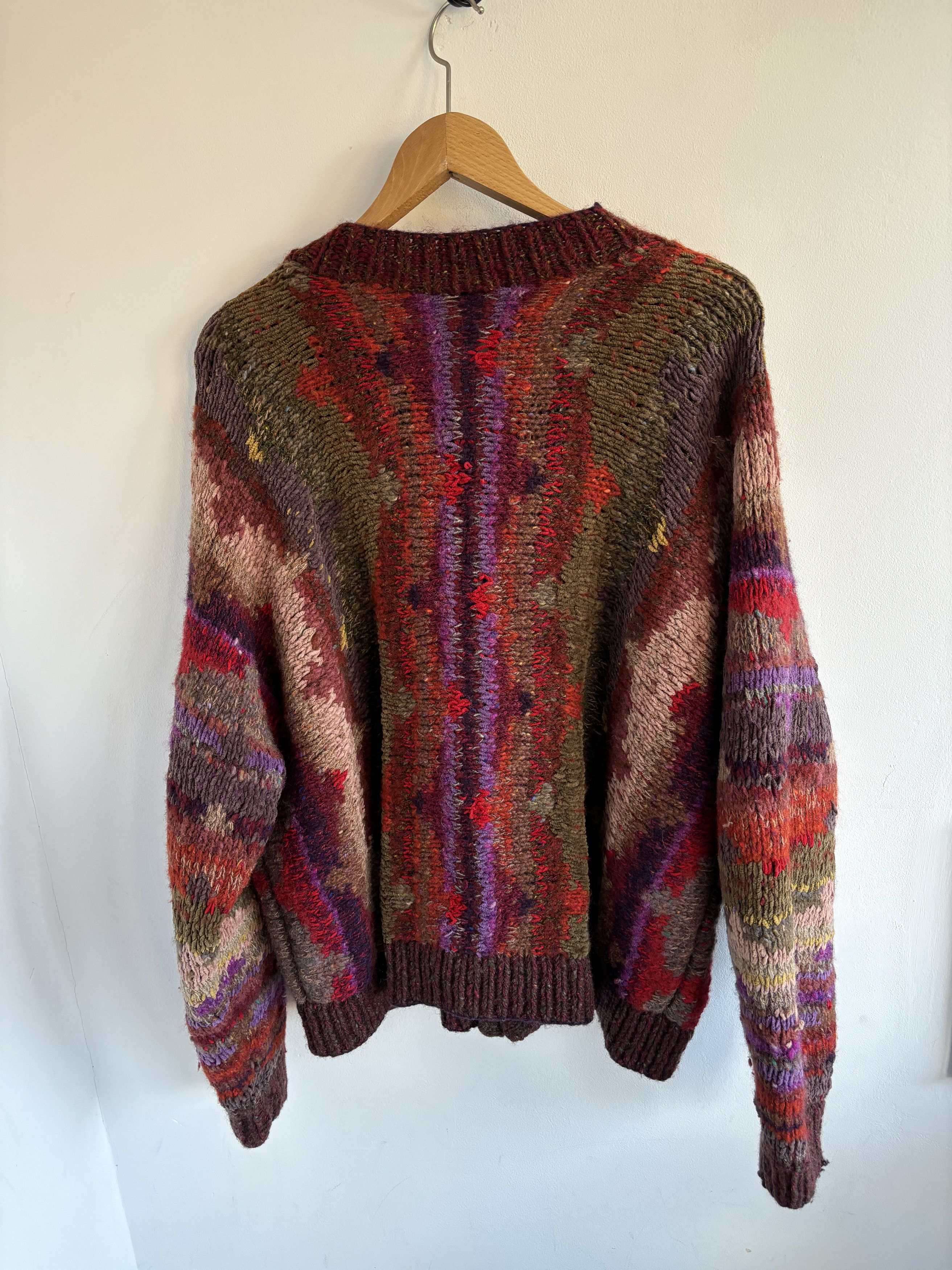 Handmade Knitted Oversized Gradient Cardigan Size US XL / EU 56 / 4 - 2 Thumbnail