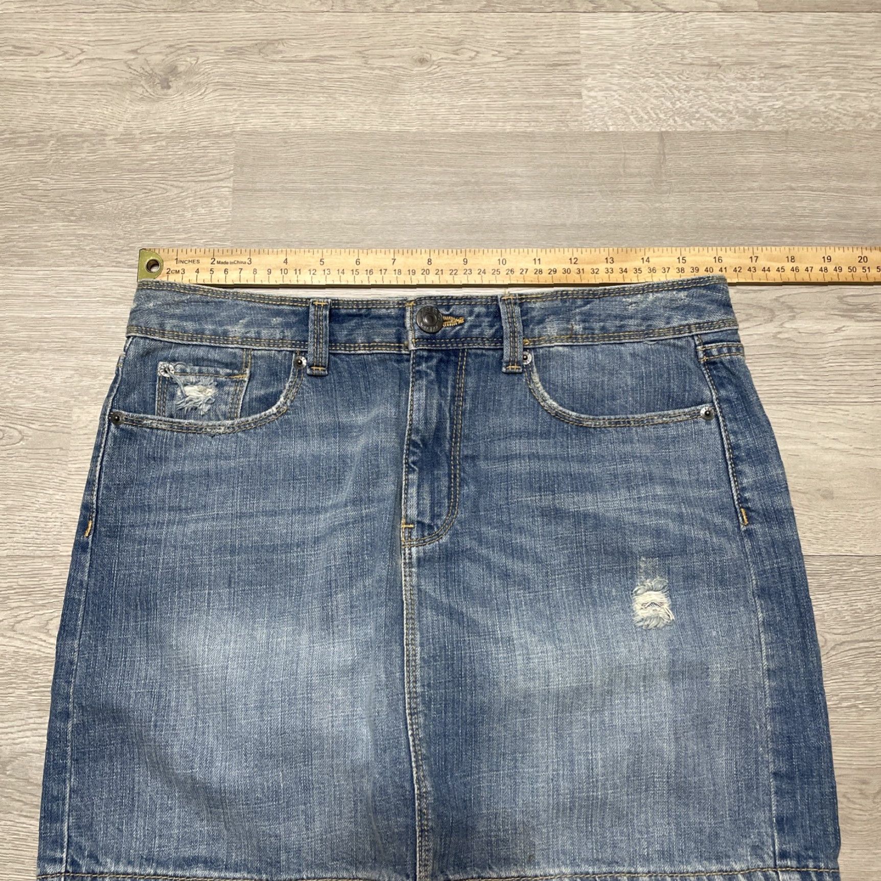 Gap GAP Blue Denim Mini Skirt 6 28 Regular Casual Womens Size 28" / US 6 / IT 42 - 4 Thumbnail