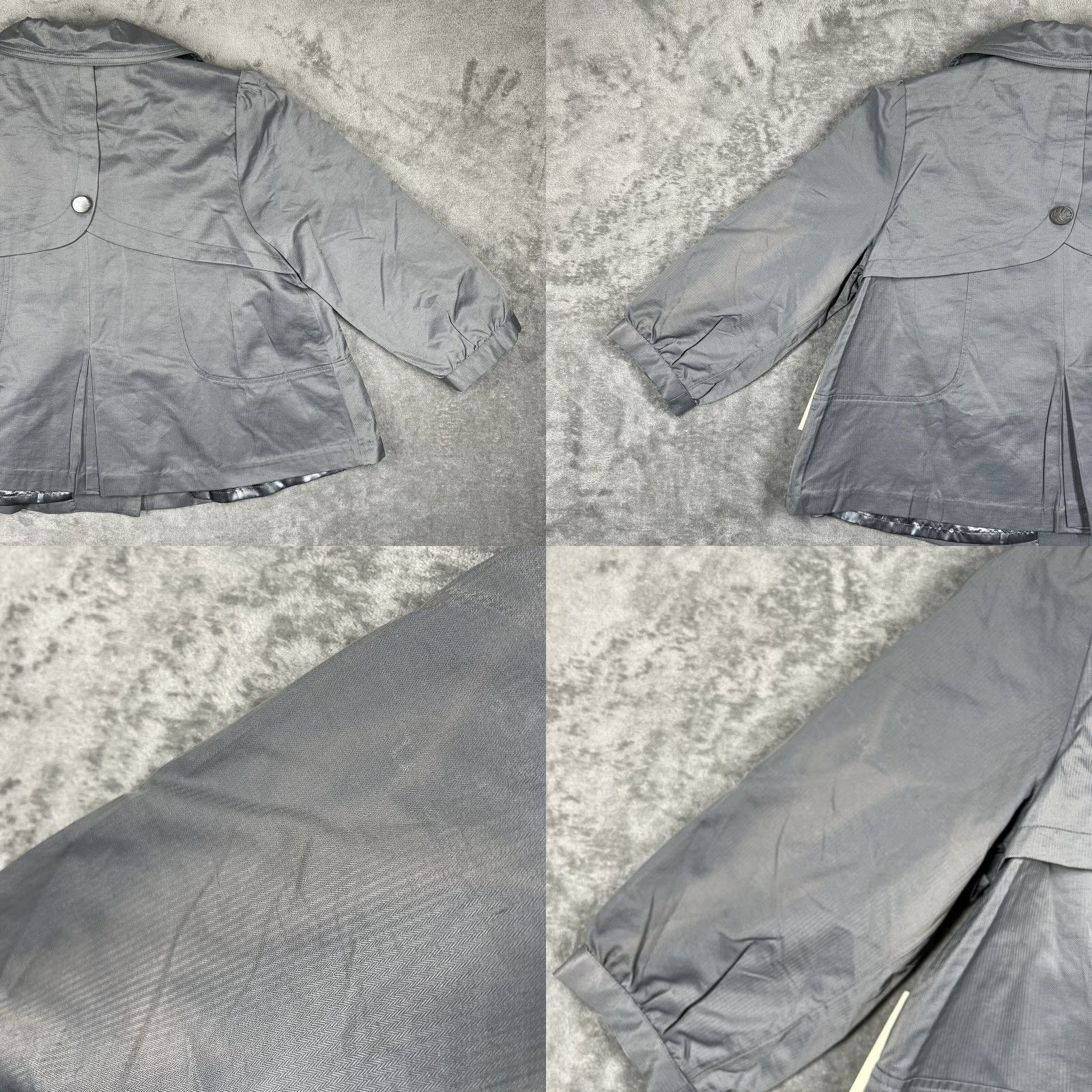 Vintage VINTAGE Vertigo Paris Women’s Swing Style Jacket Gray XL VT30638 Pea Coat Button Closure Women's Jacket Paris Theme Size XL / US 12-14 / IT 48-50 - 9 Thumbnail