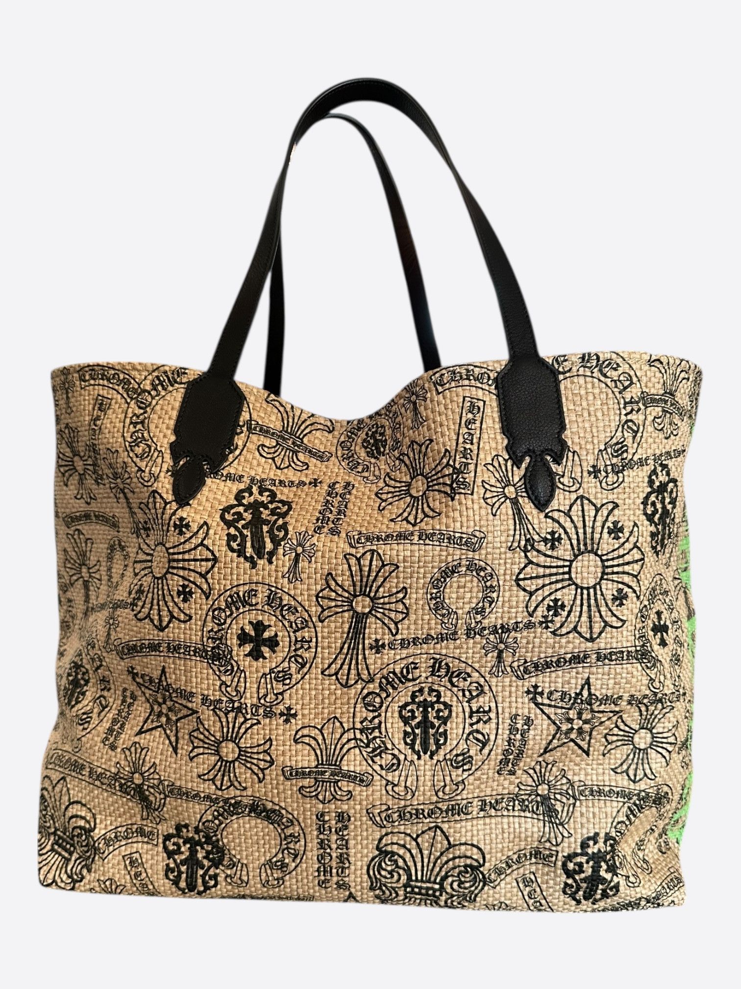 Chrome Hearts Beige & Black Miami Exclusive Stencil Beach Tote Bag Size ONE SIZE - 1 Thumbnail