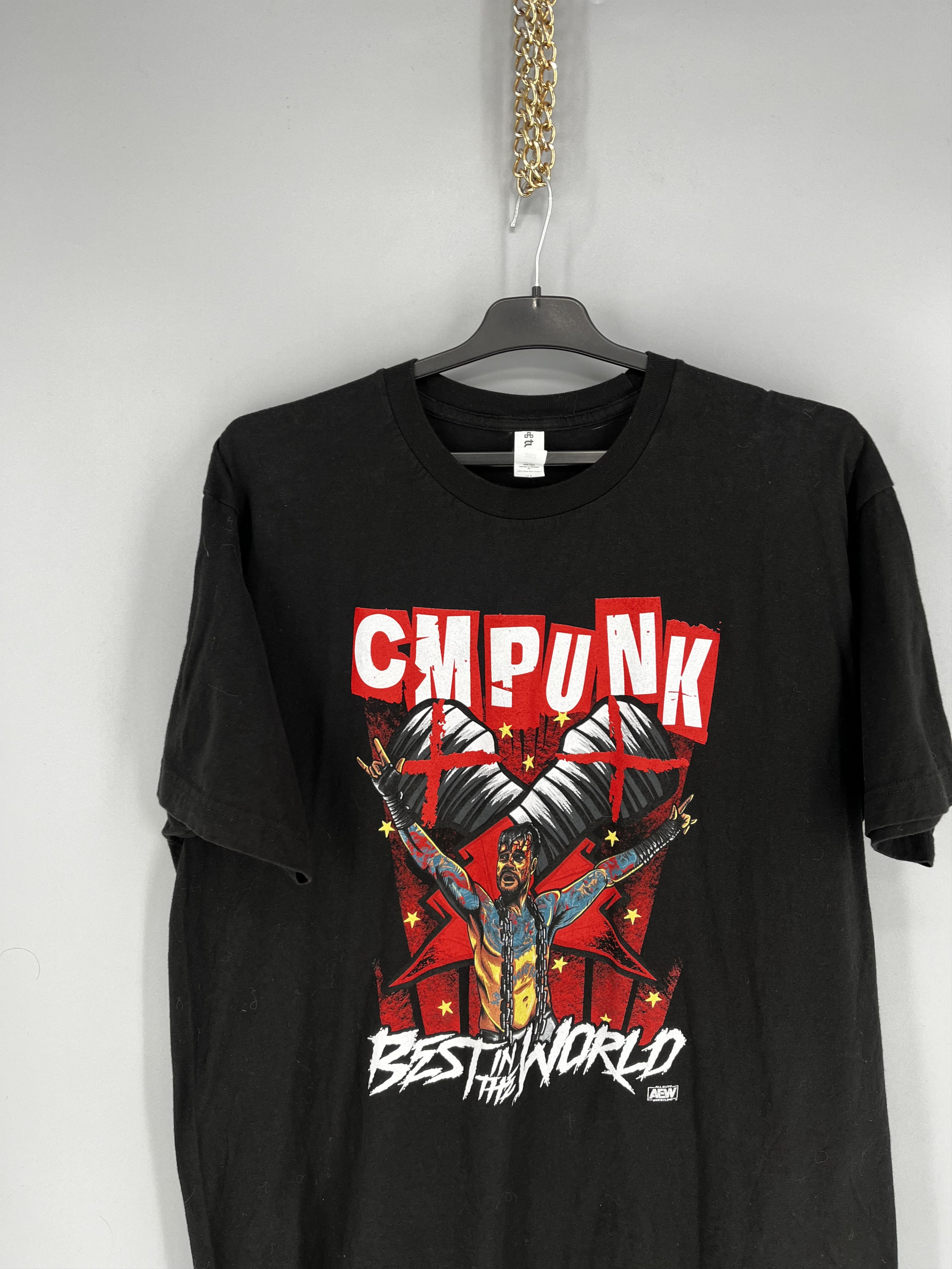 Band Tees Vintage Y2K CM Punk WWE Wrestler Black Tee Size XL Size US XL / EU 56 / 4 - 6 Thumbnail