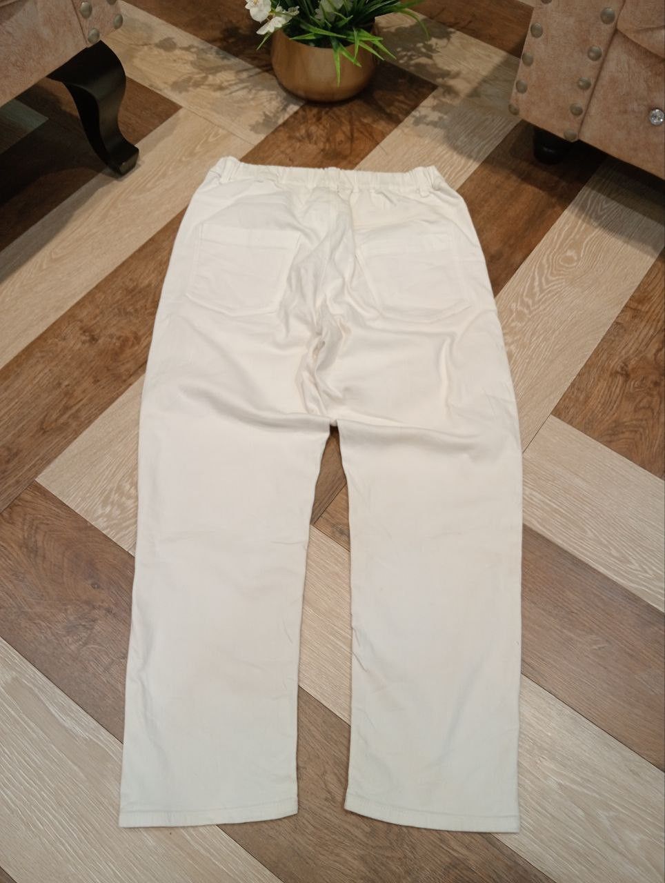 Issey Miyake ISSEY MIYAKE PLANTATION WHITE STRETCH PANTS Size 29" - 7 Thumbnail