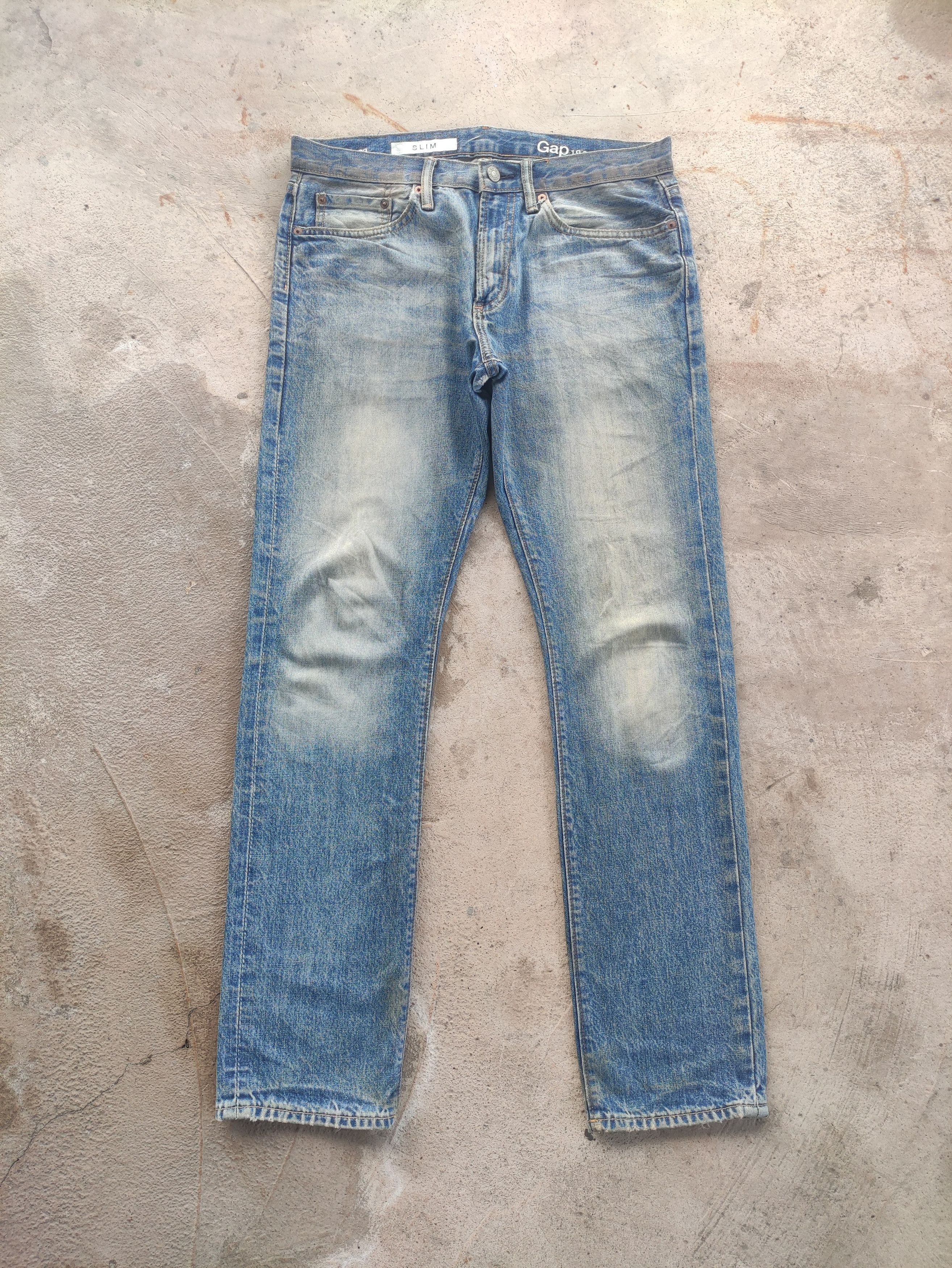 Gap Vintage Gap Rusty Jean Distressed Faded Slim Denim Size US 33 - 1 Thumbnail