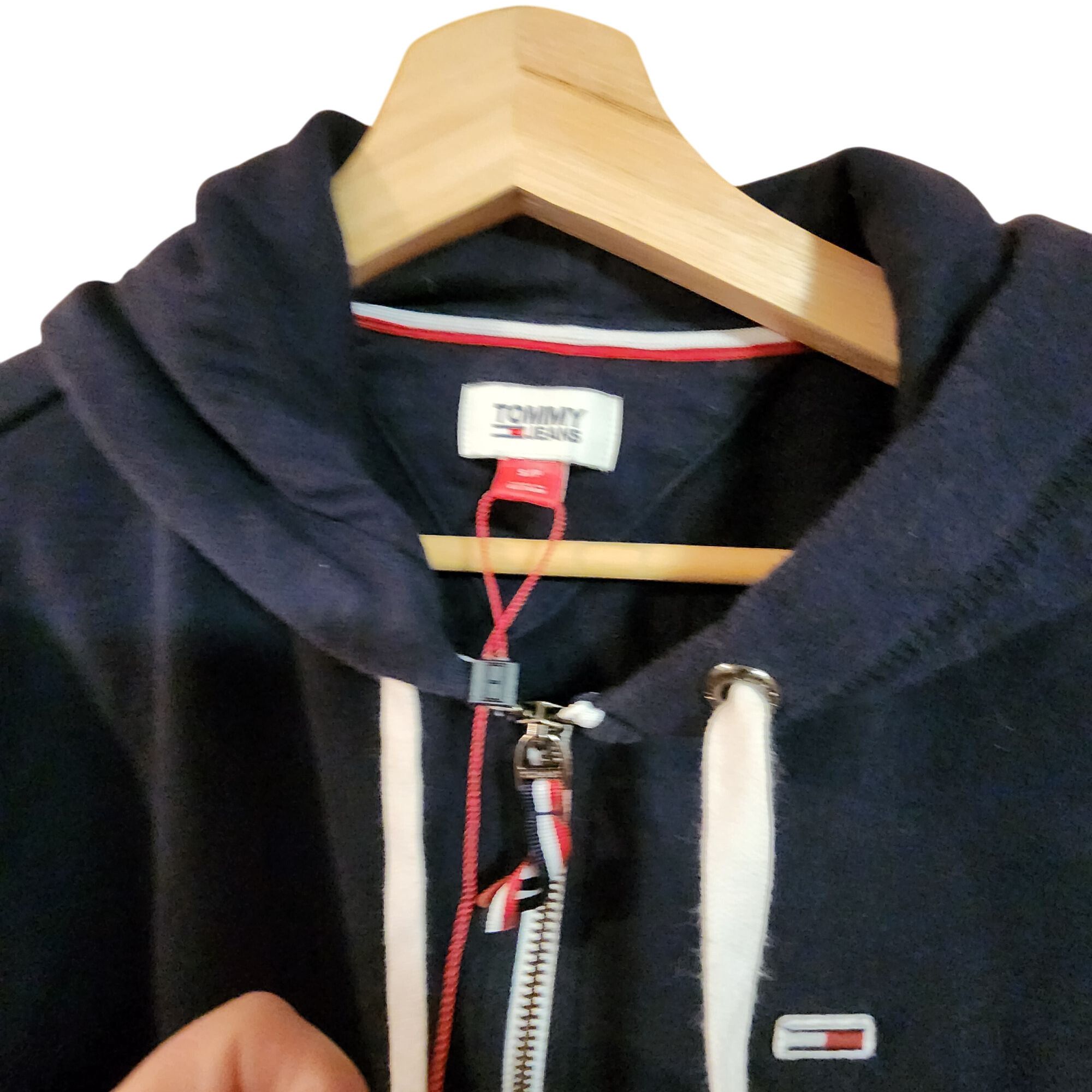 Tommy Jeans Tommy Jeans Navy Hoodie Sweatshirt With Red & White Stripes Size S / US 4 / IT 40 - 4 Thumbnail