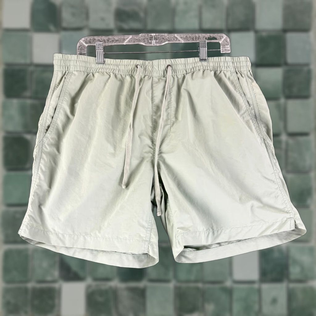 Madewell Madewell (RE)sourced Everywhere Short Mens Large Green Pull On Elastic Waist Chino Pocket Breathable Lightweight Regular Size US 33 - 1 Thumbnail