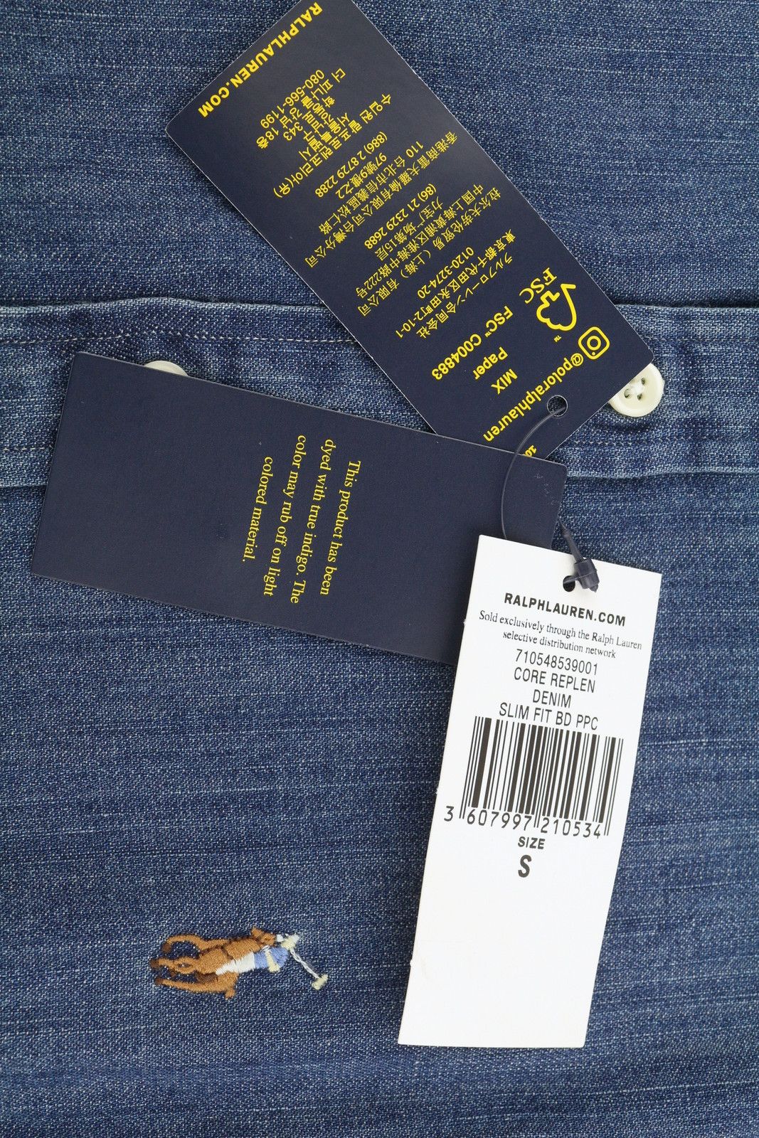 Ralph Lauren CORE REPLEN S Blue Denim Faded Button Down Slim 86995 Size US S / EU 44-46 / 1 - 9 Thumbnail
