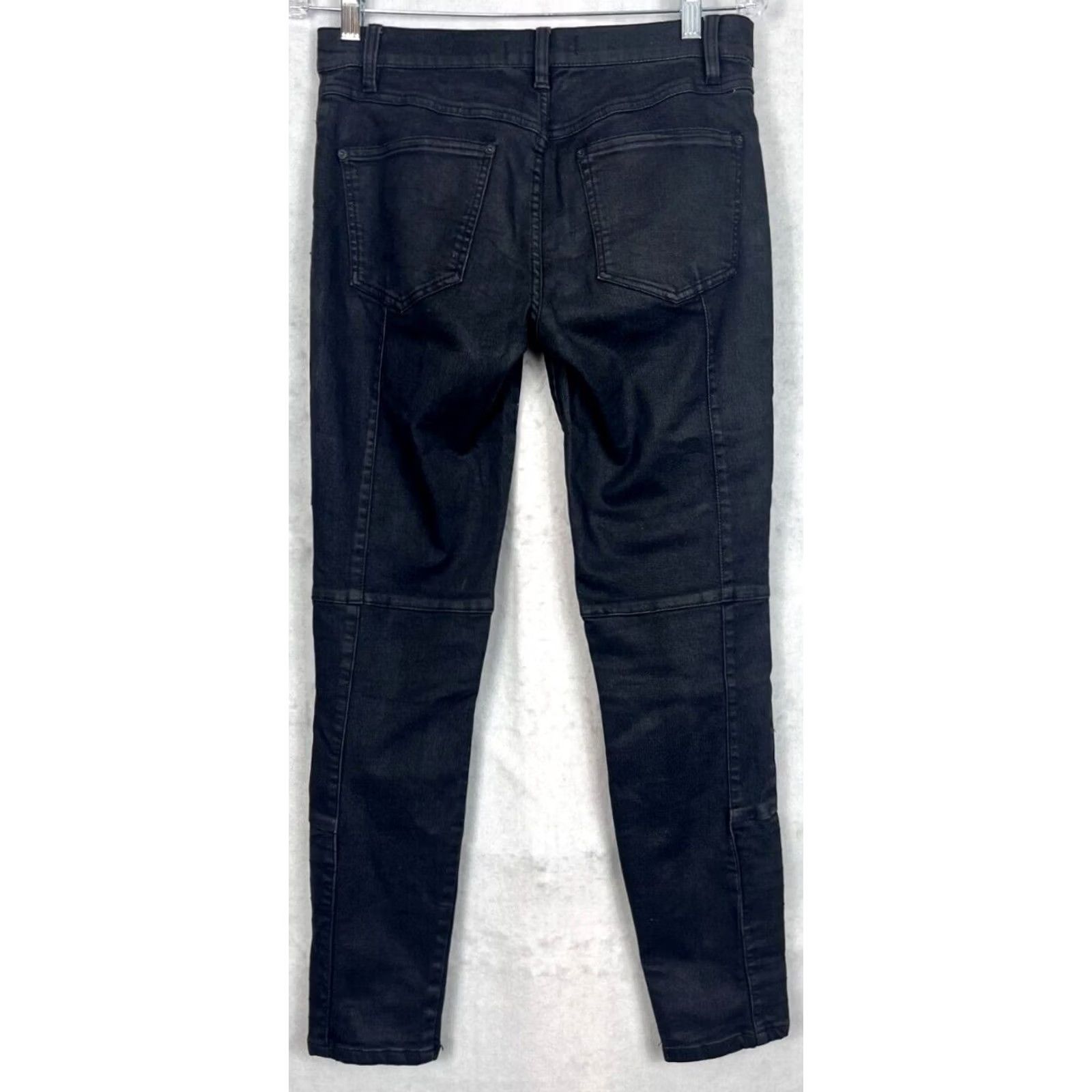 Free People Free People Jillian Skinny Jeans Black Cotton Moto 27x30 Size 27" / US 4 / IT 40 - 3 Thumbnail