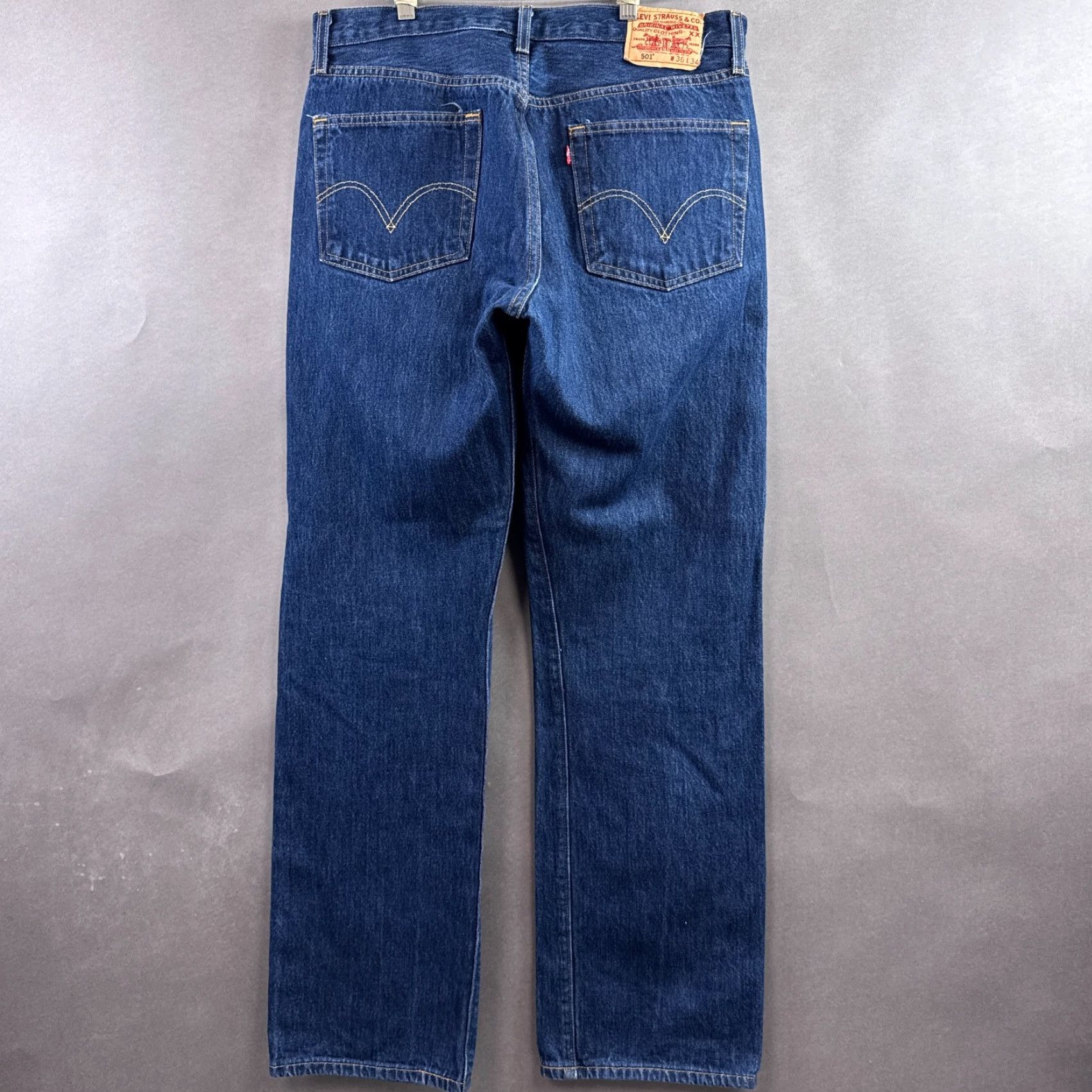 Levi's Levi's 501 Jeans Mens 34x34 Blue Denim Pant Button Fly Dark Work Regular Size US 36 / EU 52 - 4 Thumbnail