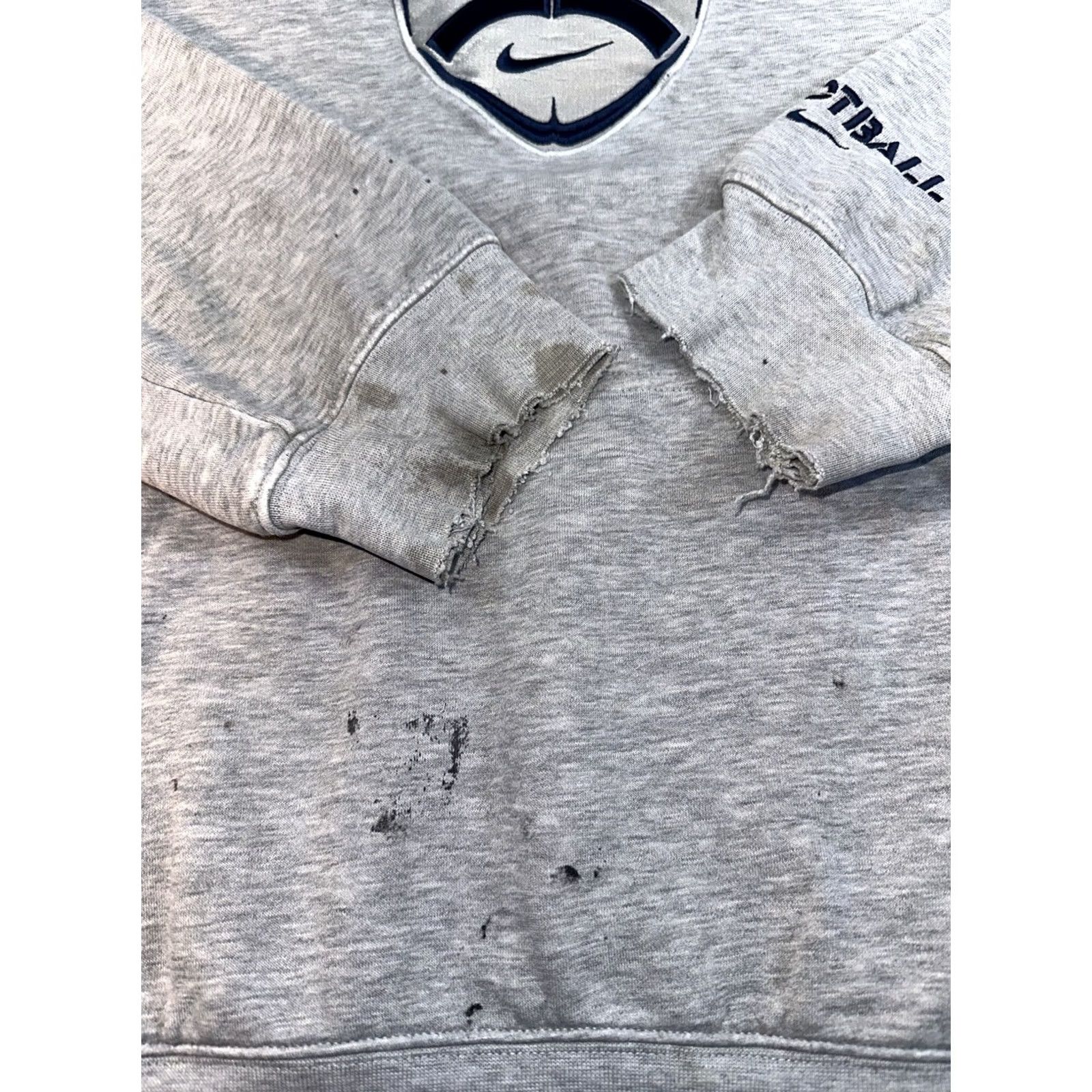 Nike VINTAGE Nike Center Swoosh Football Hoodie Mens M White Cotton Blend Fleece Logo Pullover Sports Winter Size US M / EU 48-50 / 2 - 2 Thumbnail