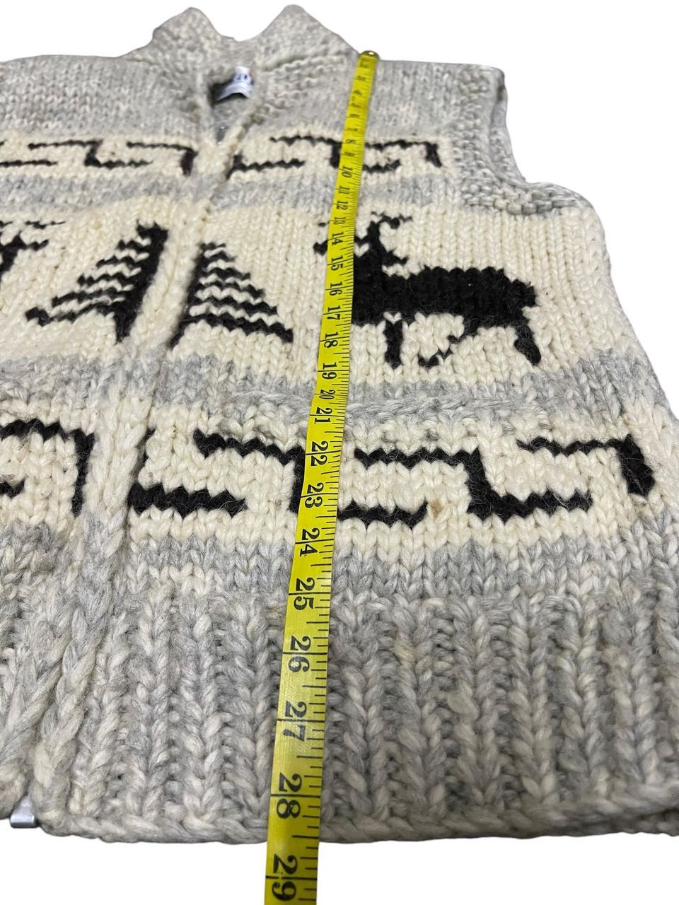 Vintage Kanata 'Deer' Virgin Wool Vest Full Zipper